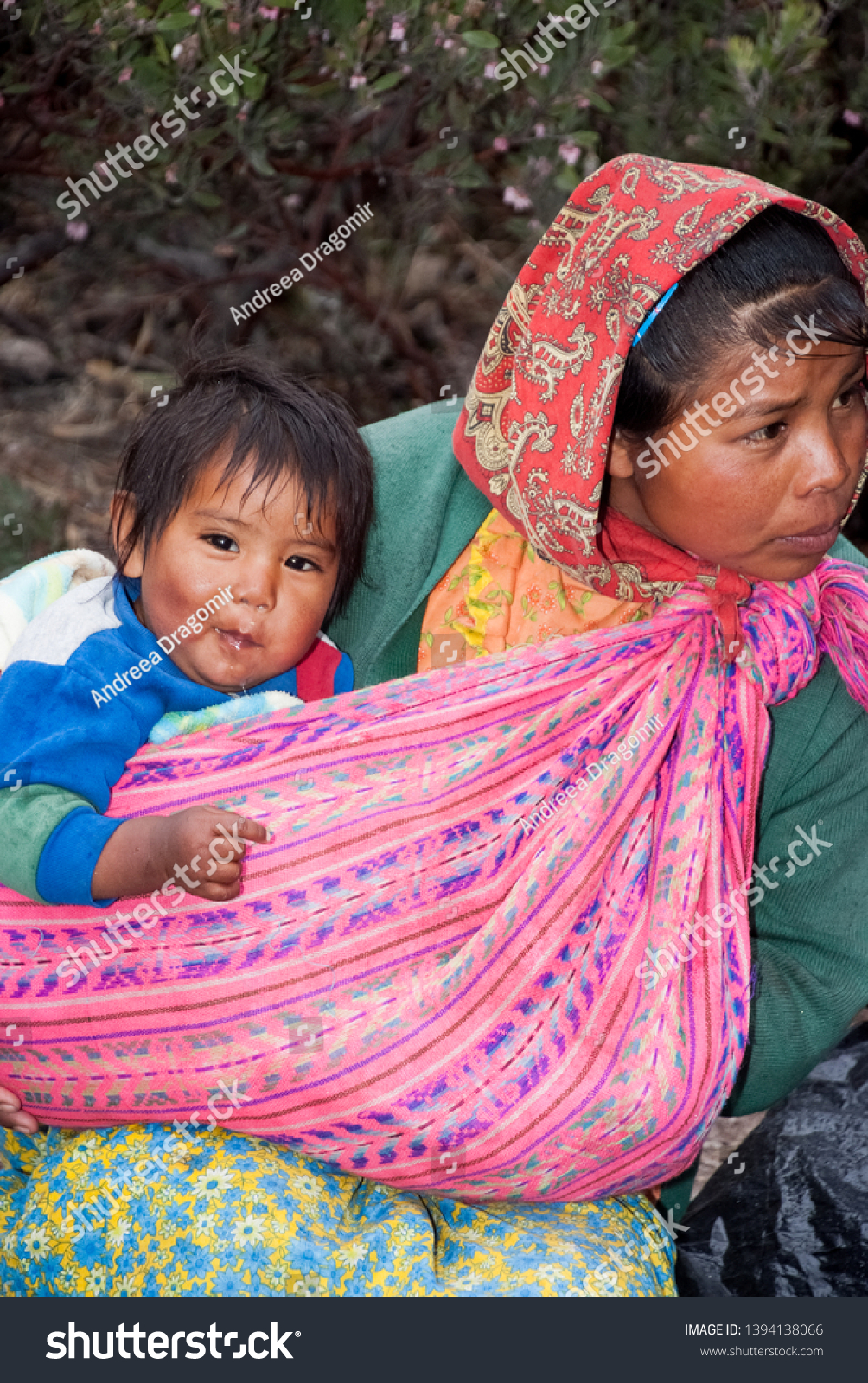 Tarahumara Indian Family Mother Kid Copper Stock Photo Edit Now