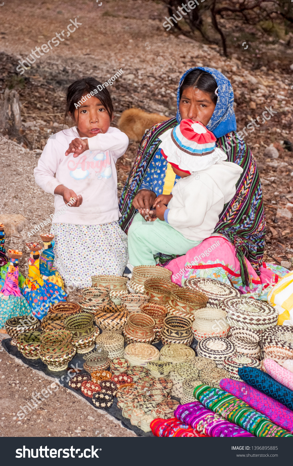 Tarahumara Indian Woman Selling Handwoven Baskets Stock Photo Edit Now