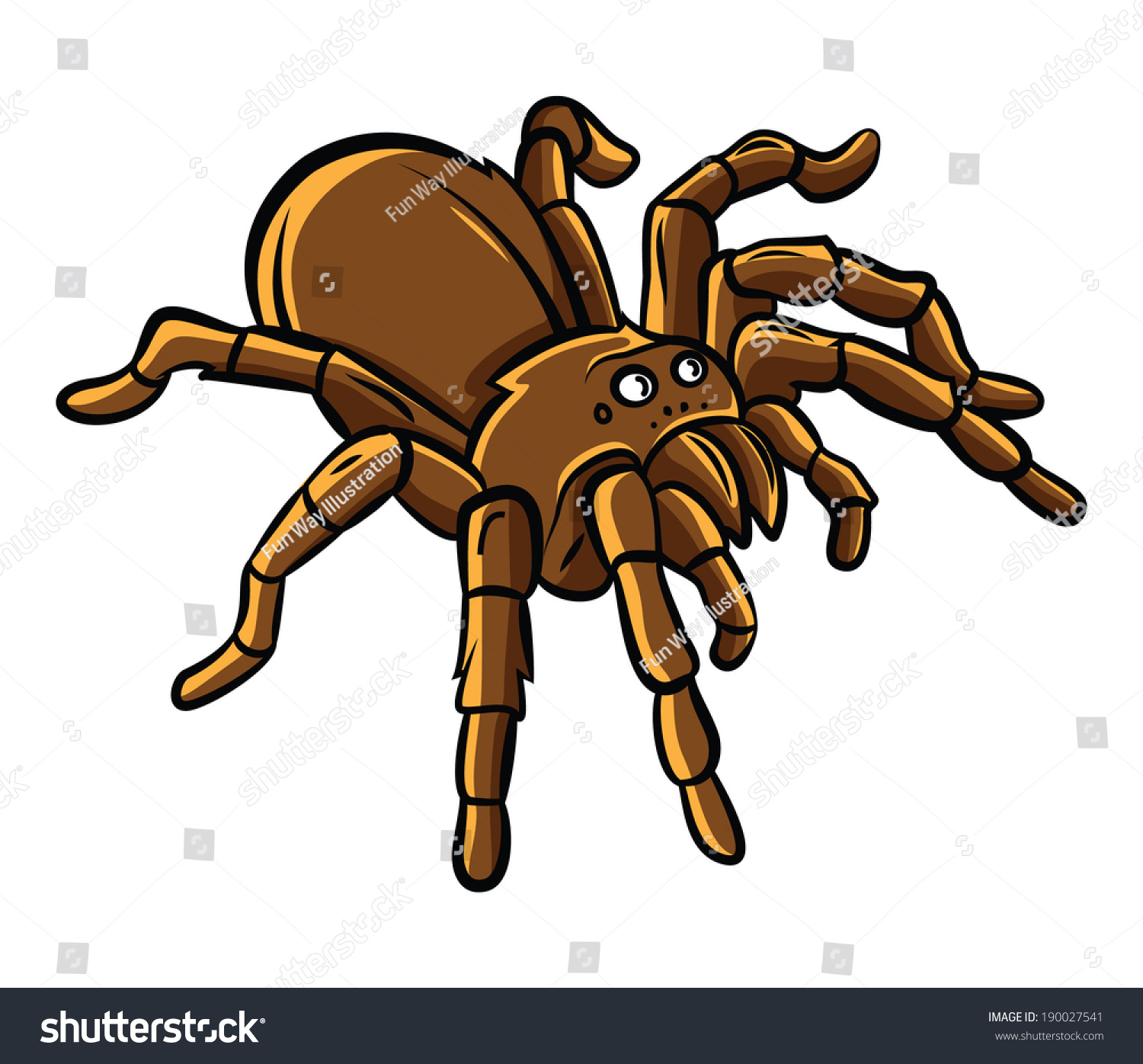 brown cartoon spider clip art preview