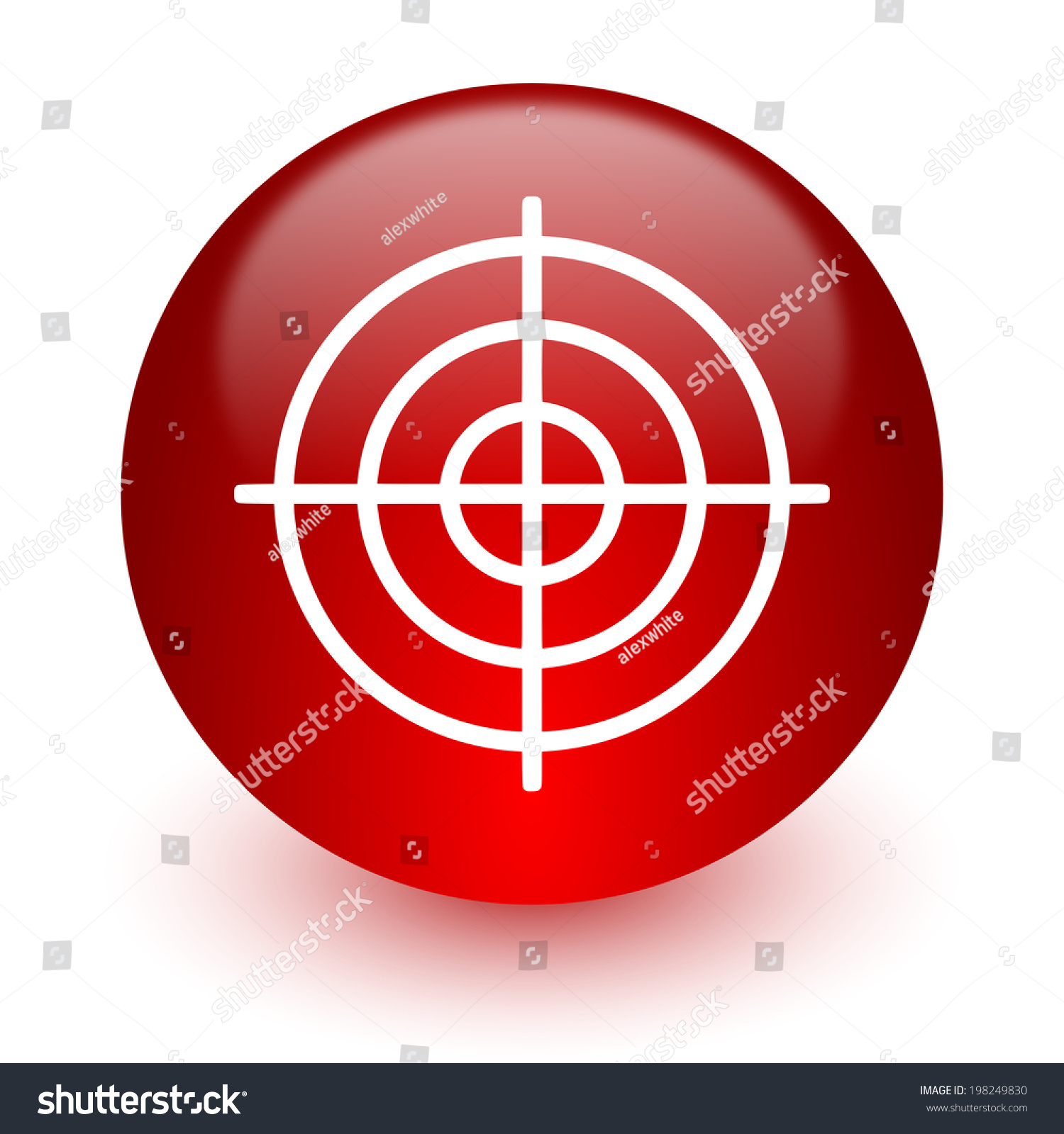 Target Red Computer Icon On White Background Stock Photo 198249830 ...