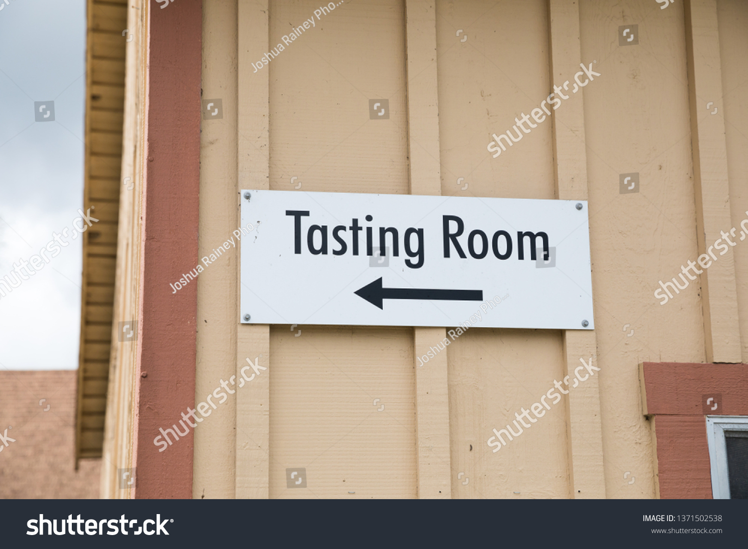 Tasting Room Sign Arrow Pointing Wine Stock Photo Edit Now