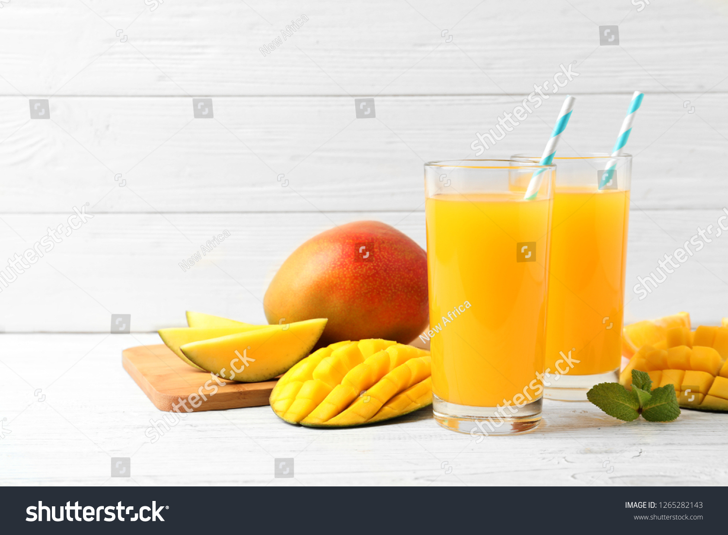 Tasty Mango Drink Fresh Fruits On Stock Photo 1265282143 | Shutterstock