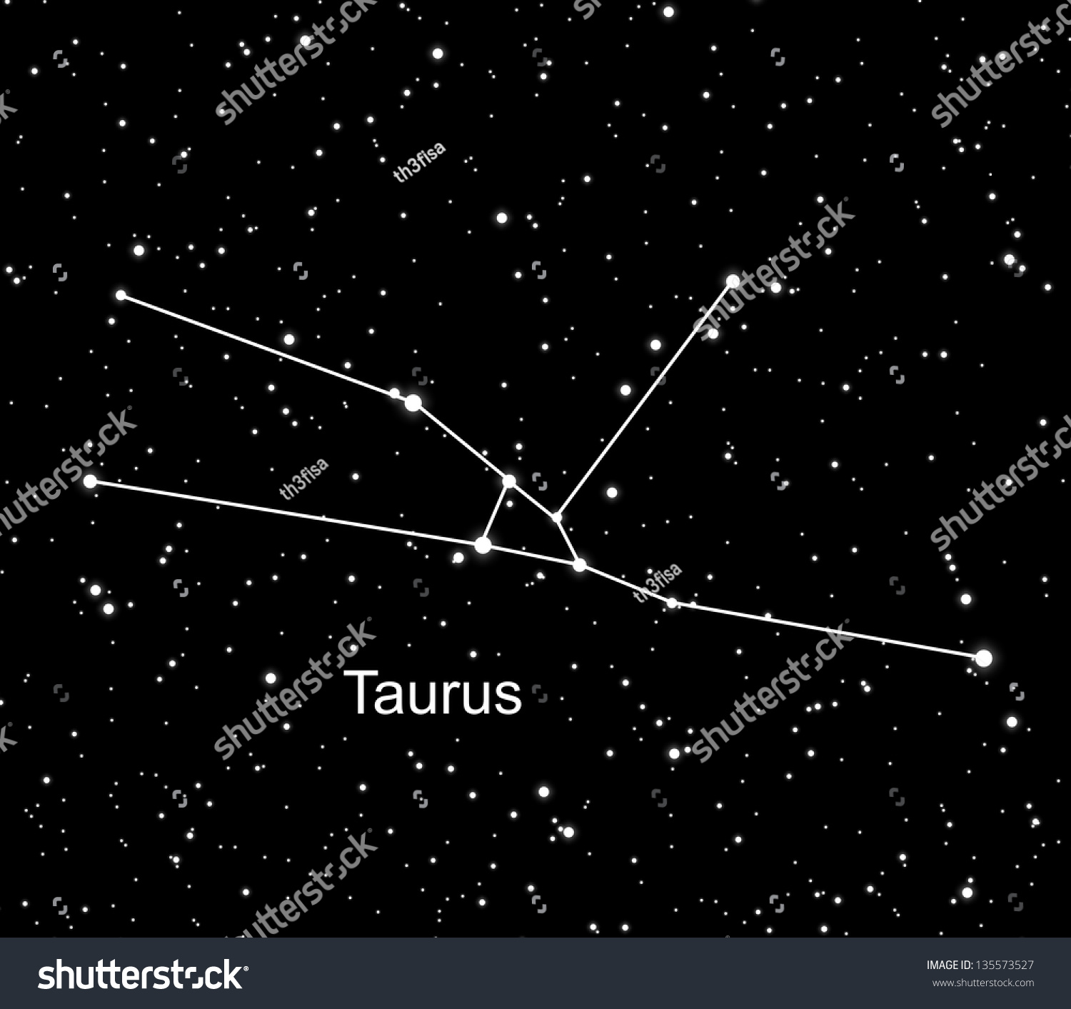 Taurus Constellation Shine Stars Universe Stock Illustration 135573527 ...