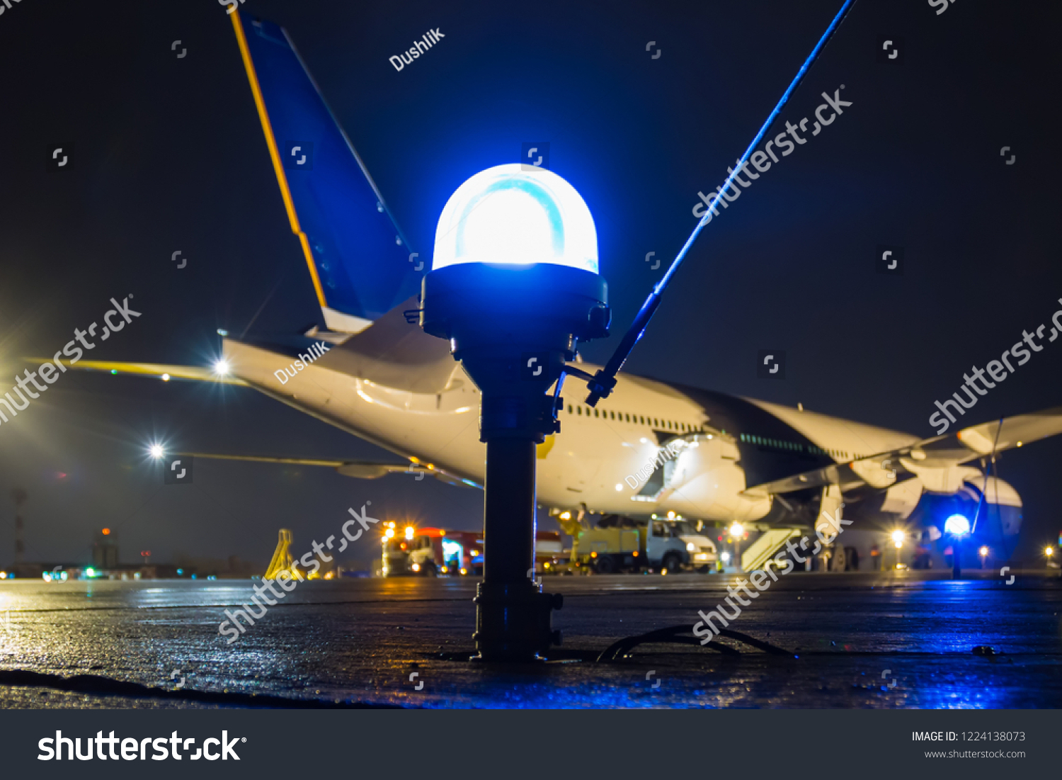 Taxiway Side Row Lights On Background Stock Photo 1224138073 | Shutterstock