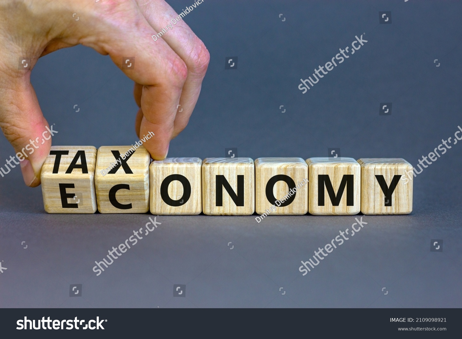 Taxonomy Economy Symbol Businessman Turns Cubes Stock Photo (Edit Now ...