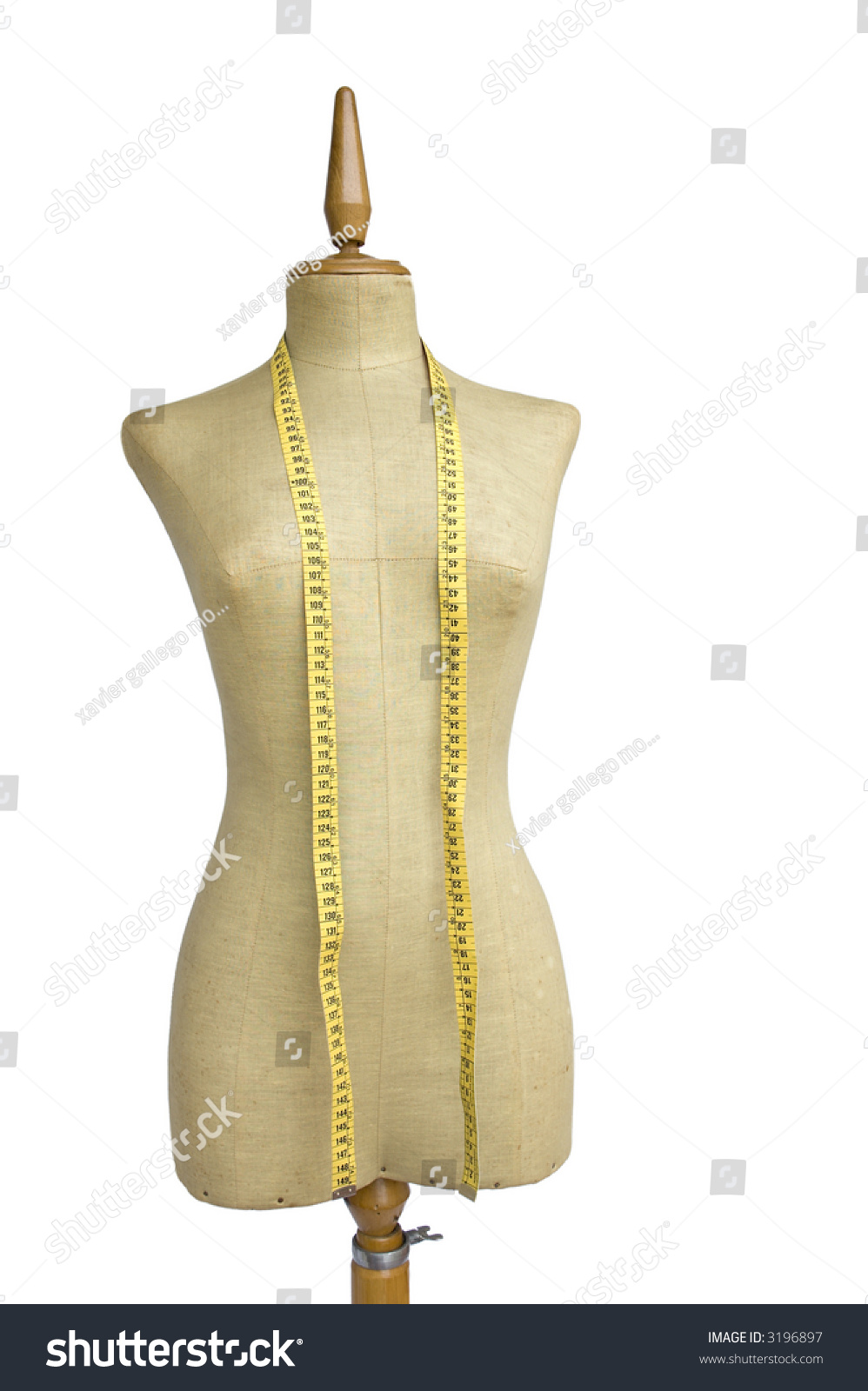 Taylor Mannequin With Tape Measure Isolated On White Stock Photo ...