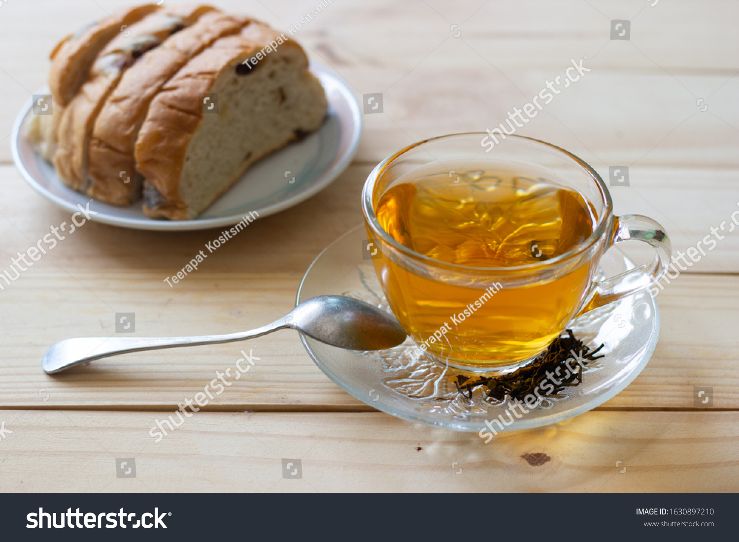 Tea Sliced Bread On Table Good Stock Photo Edit Now 1630897210