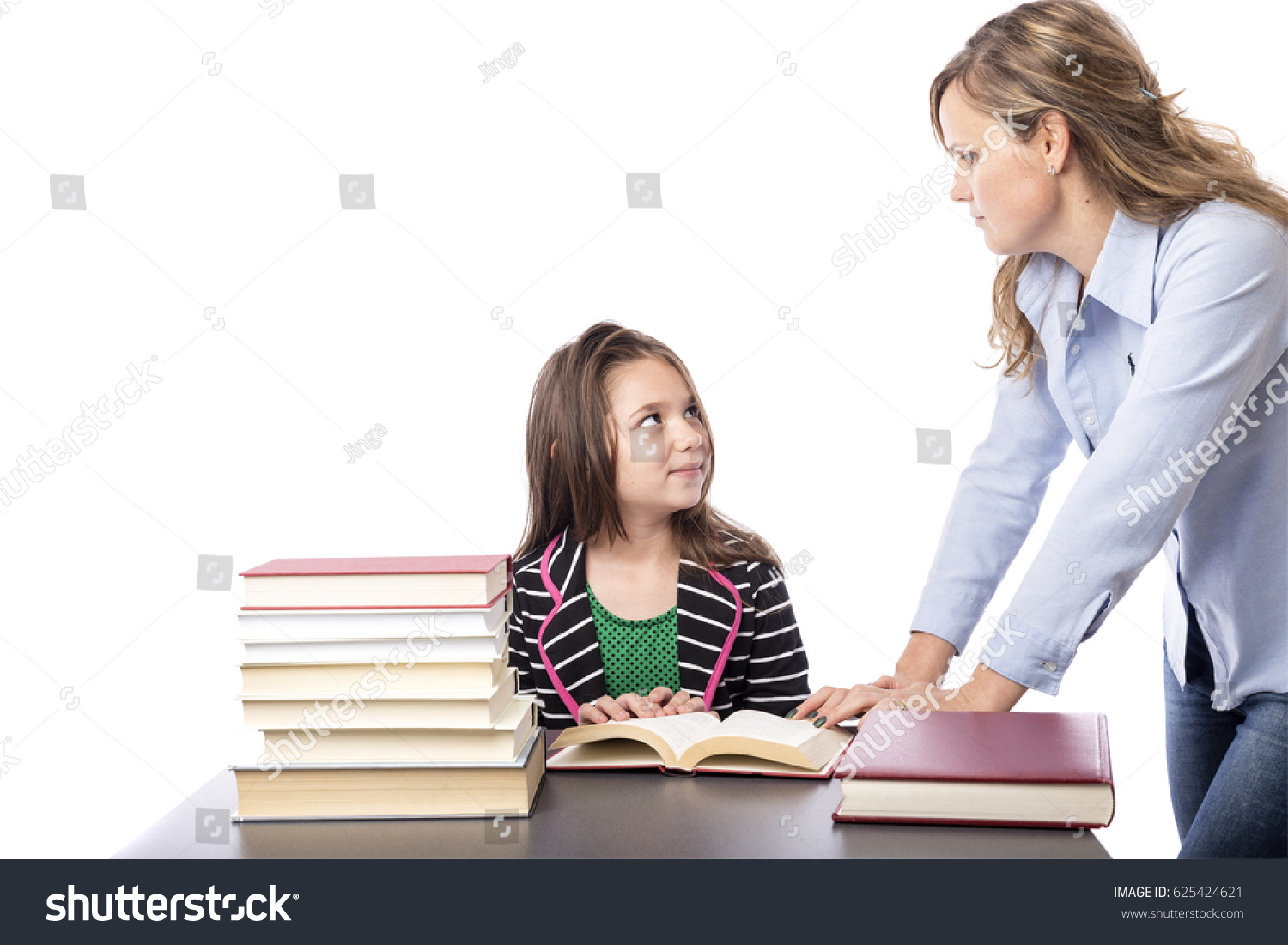 teacher and schoolgirl