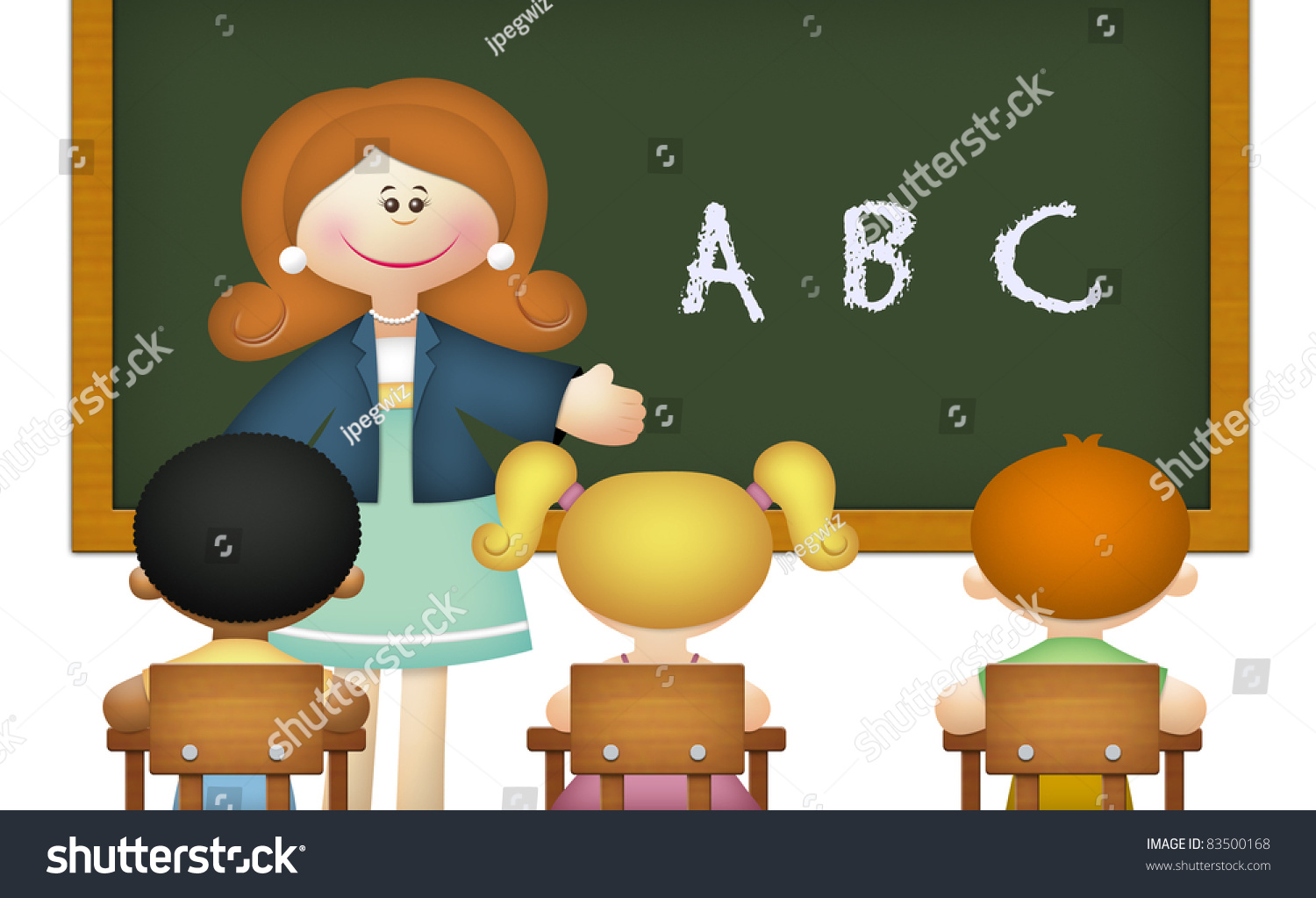 Teacher Teaching Abc Students Classroom Stock Illustration 83500168 ...