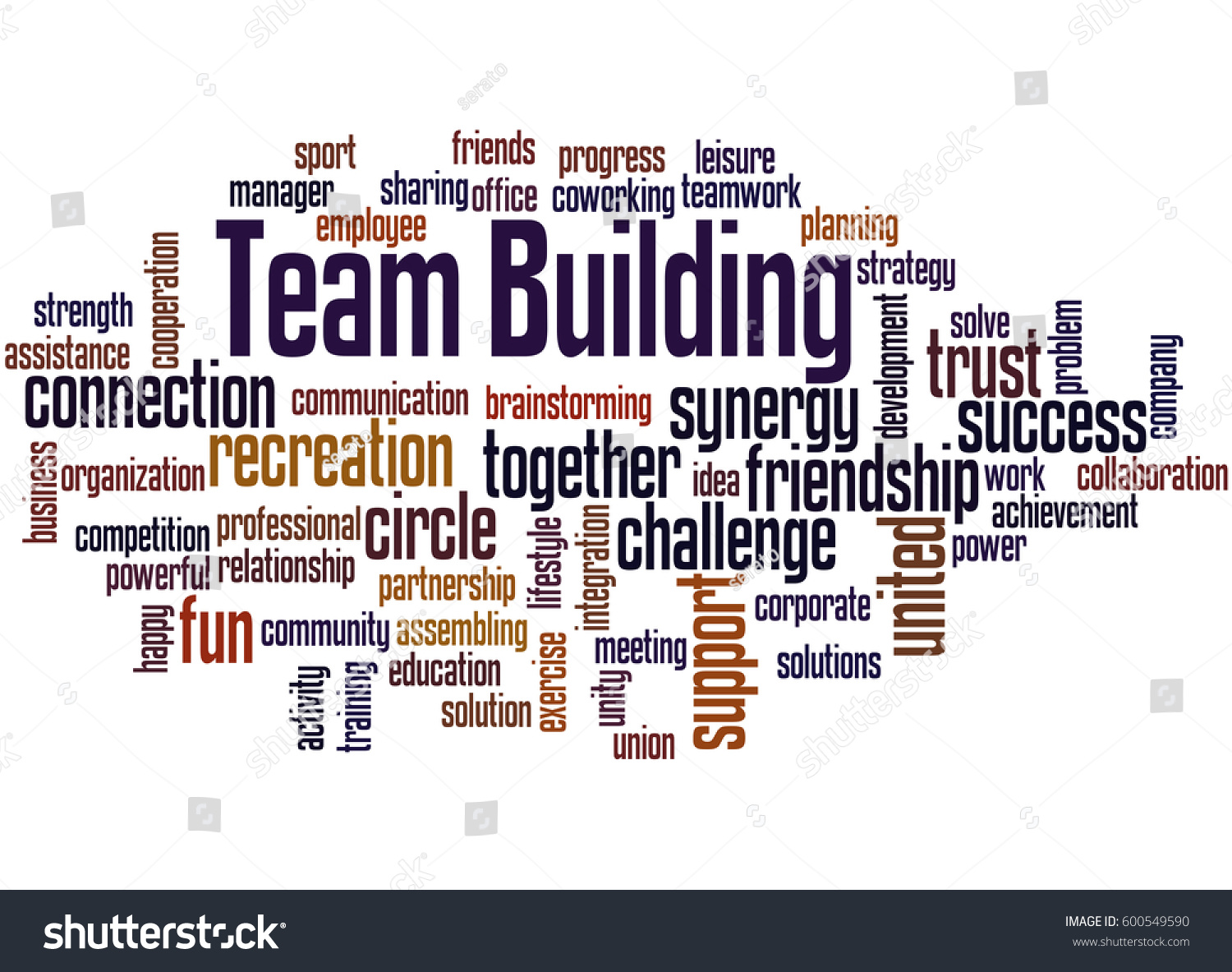 Team Building Word Cloud Concept On Stock Illustration 600549590 ...