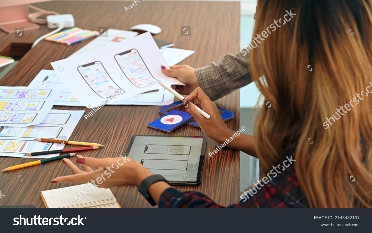 Team Web Developer Planning Application Developing Stock Photo ...
