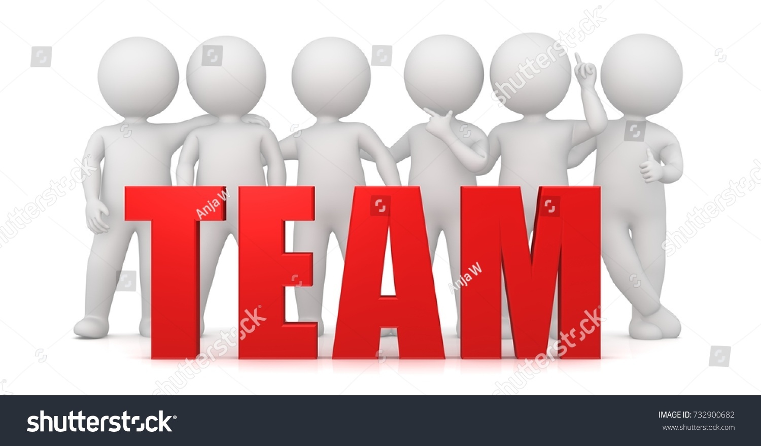 Team Teamwork Template 3d Rendering Illustration Stock Illustration ...