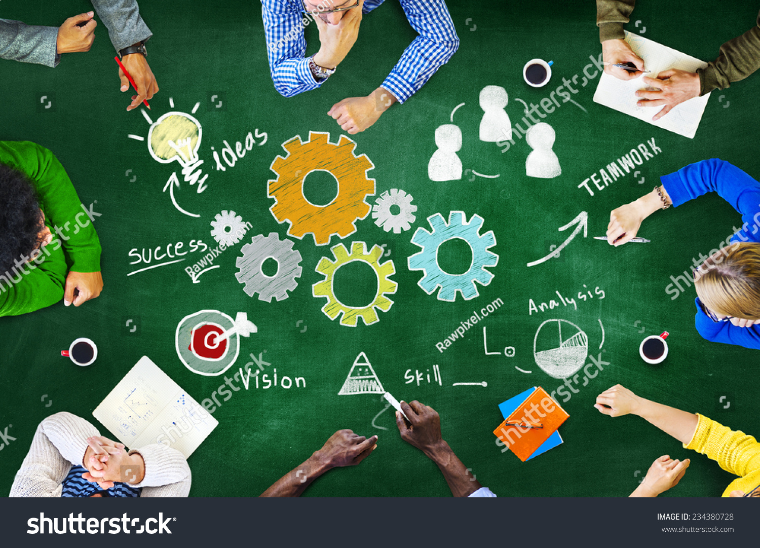 Teamwork Business Team Meeting Unity Gears Stock Photo 234380728 ...