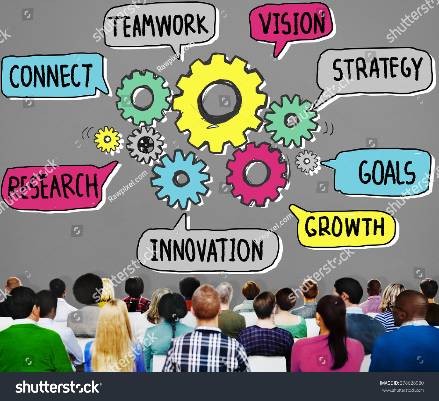 Teamwork Connect Strategy Vision Together Gear Stock Photo (Edit Now ...