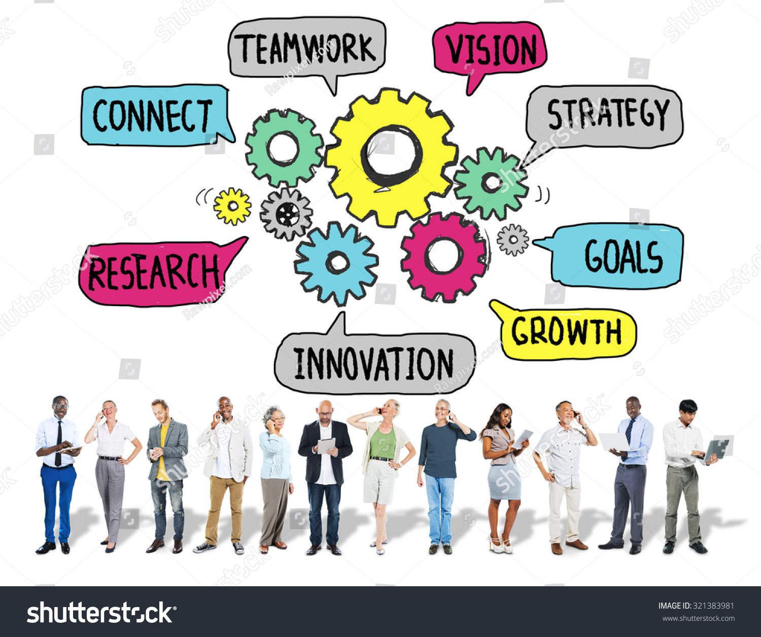 Teamwork Connect Strategy Vision Together Gear Stock Photo (Edit Now ...