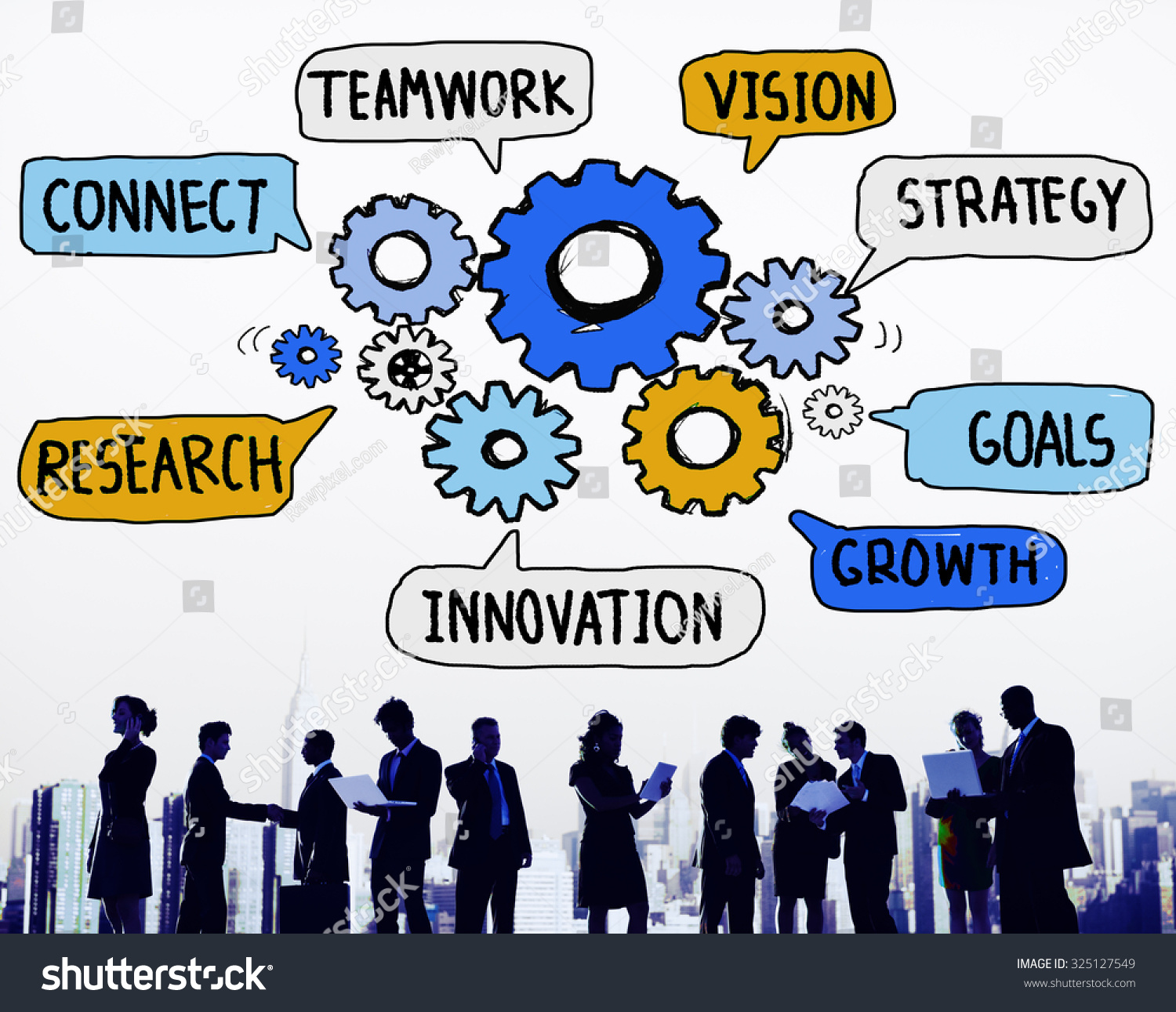 Teamwork Connect Strategy Vision Together Gear Stock Photo (Edit Now ...