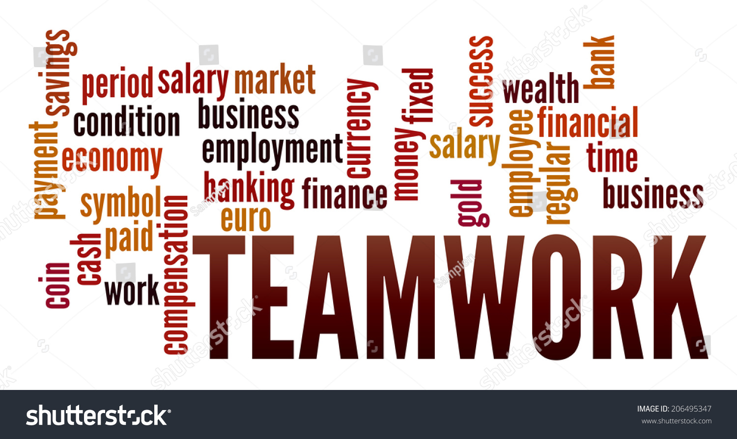 Teamwork Word Collage Stock Illustration 206495347 | Shutterstock