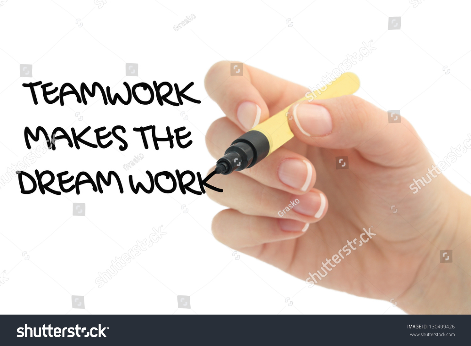 Teamwork Makes Dream Work Drawn By Stock Photo 130499426 - Shutterstock