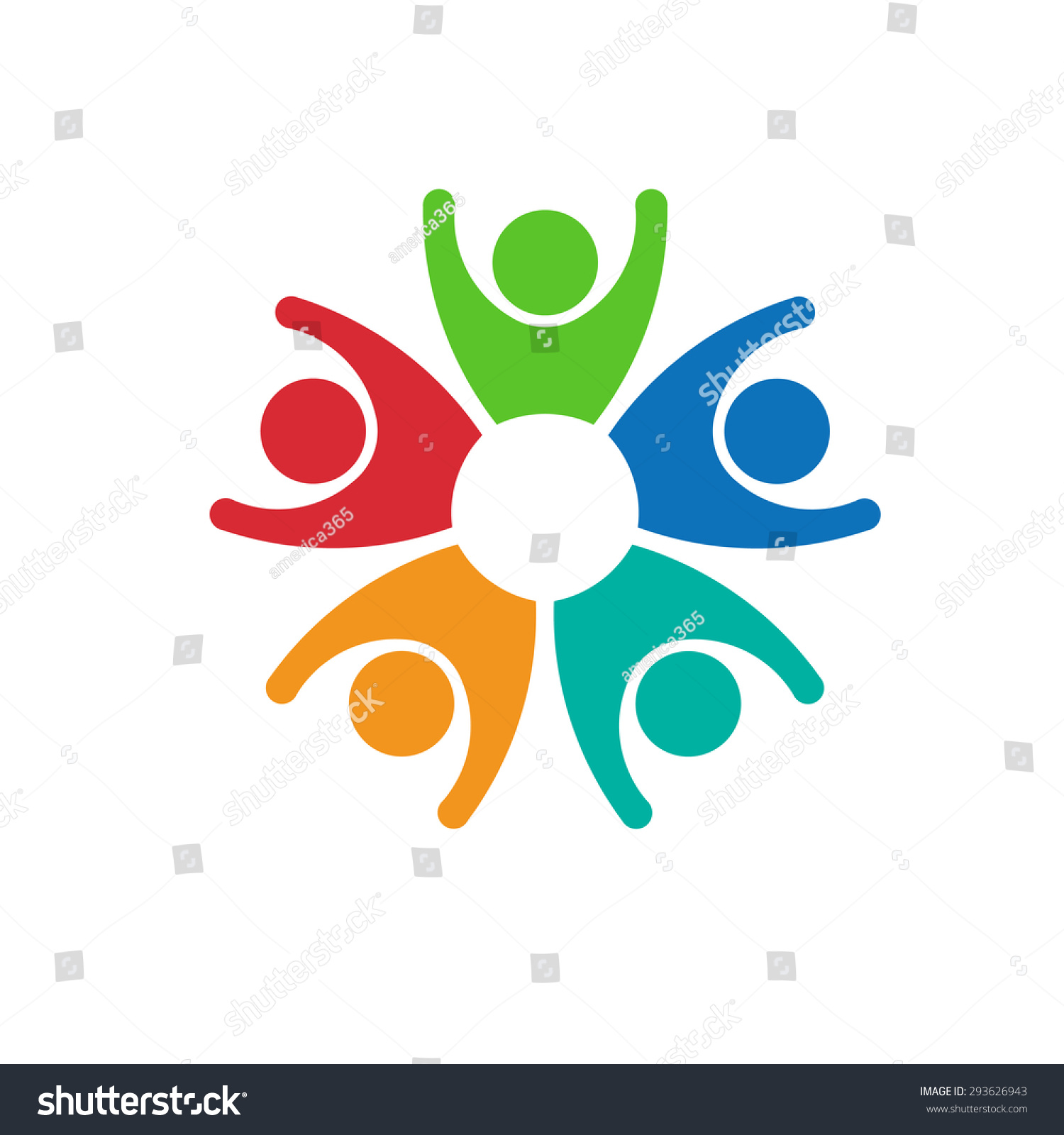 Teamwork 5 People Logo Group Stock Illustration 293626943 | Shutterstock