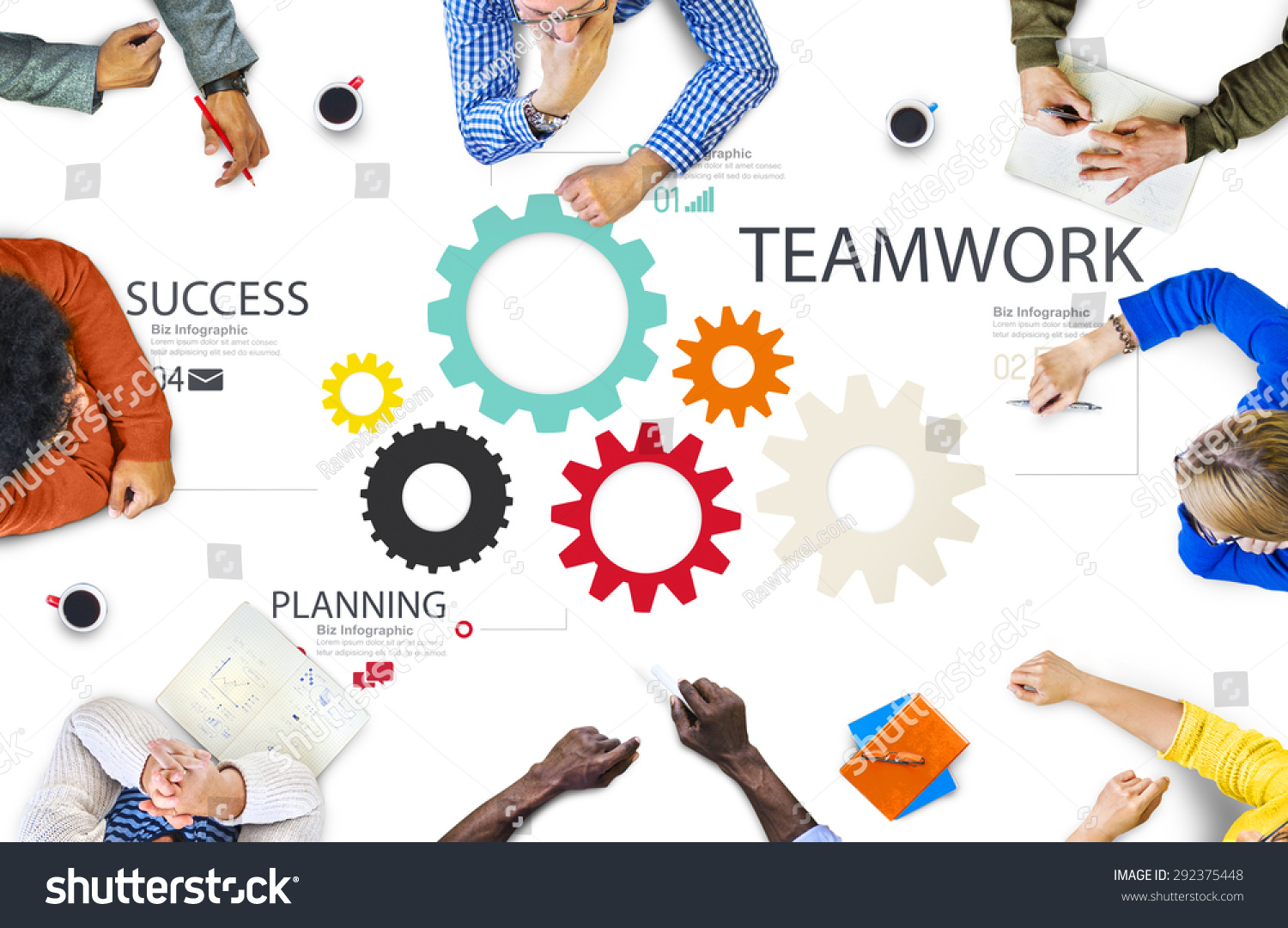 Teamwork Team Group Gear Partnership Cooperation Concept Stock Photo ...