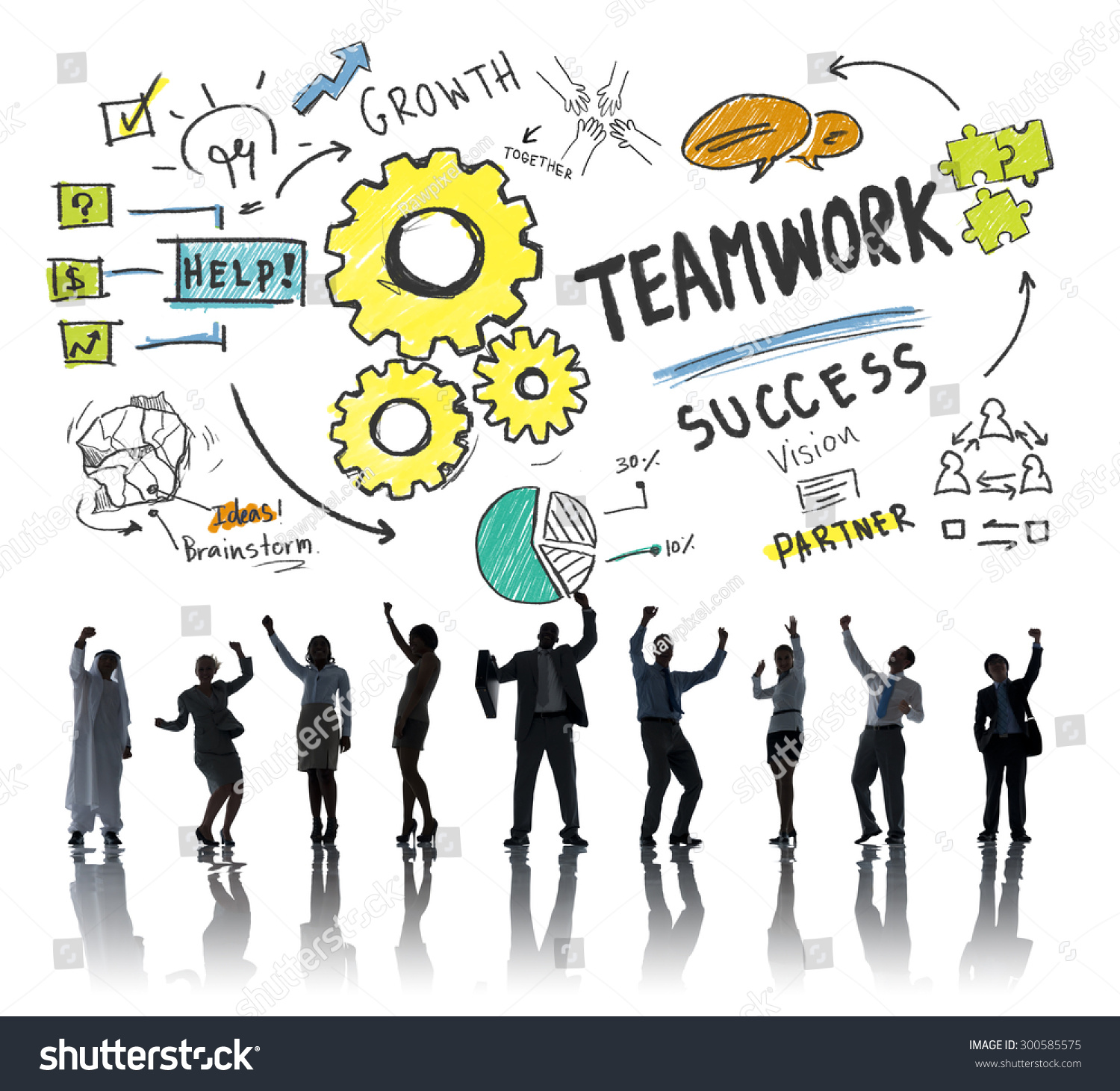 Teamwork Team Together Collaboration Business Success Stock Photo ...