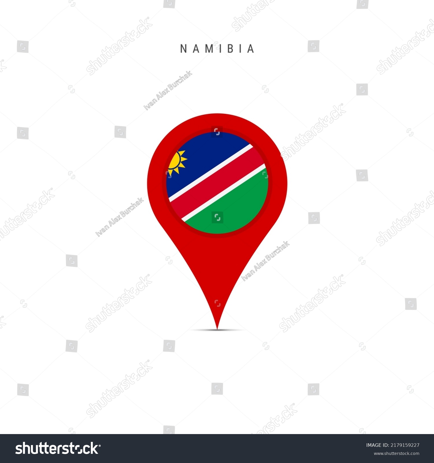 Teardrop Map Marker Flag Namibia Namibian Stock Illustration Shutterstock