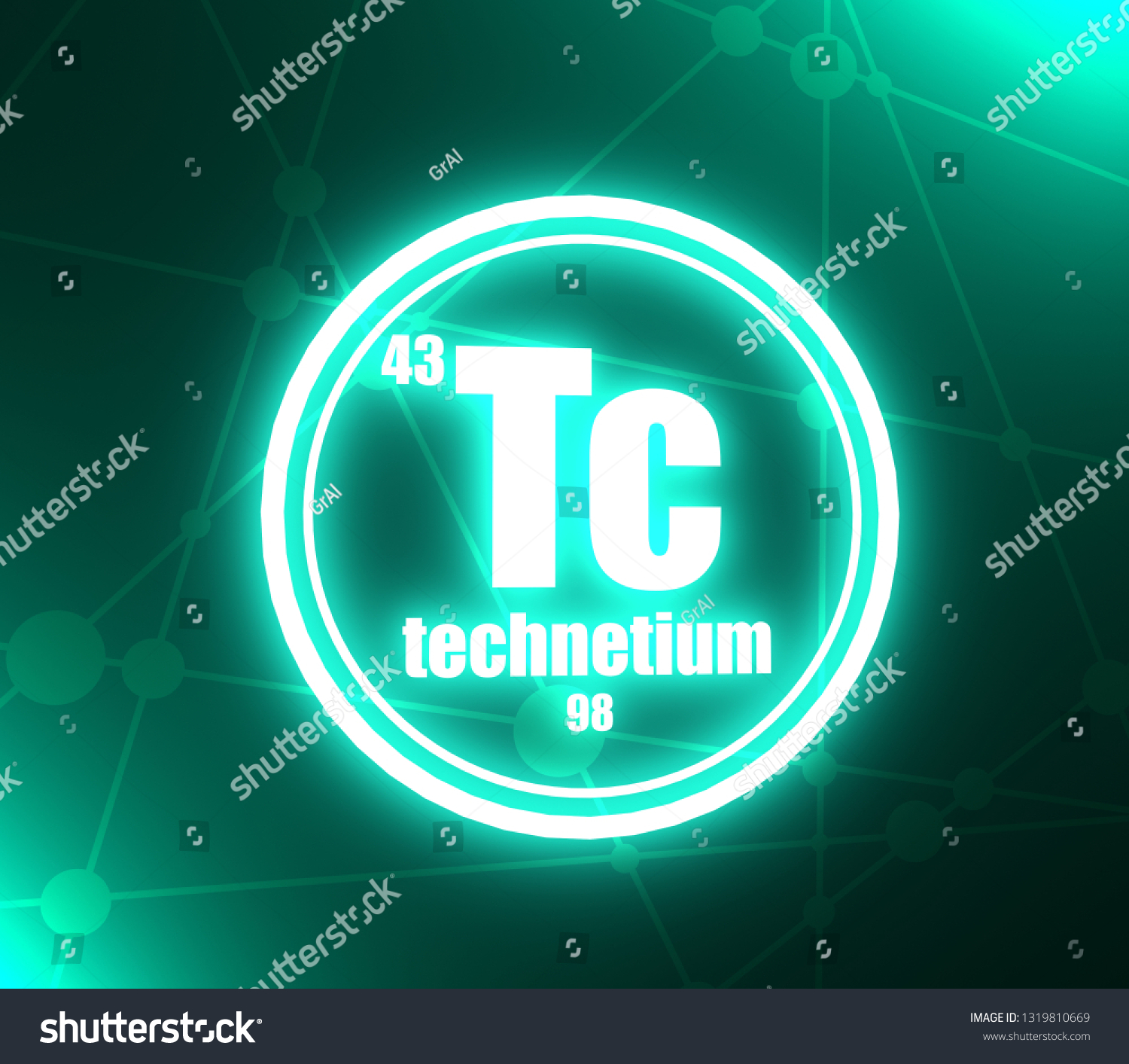 Element Stock Atomic ... Sign Technetium Number Chemical