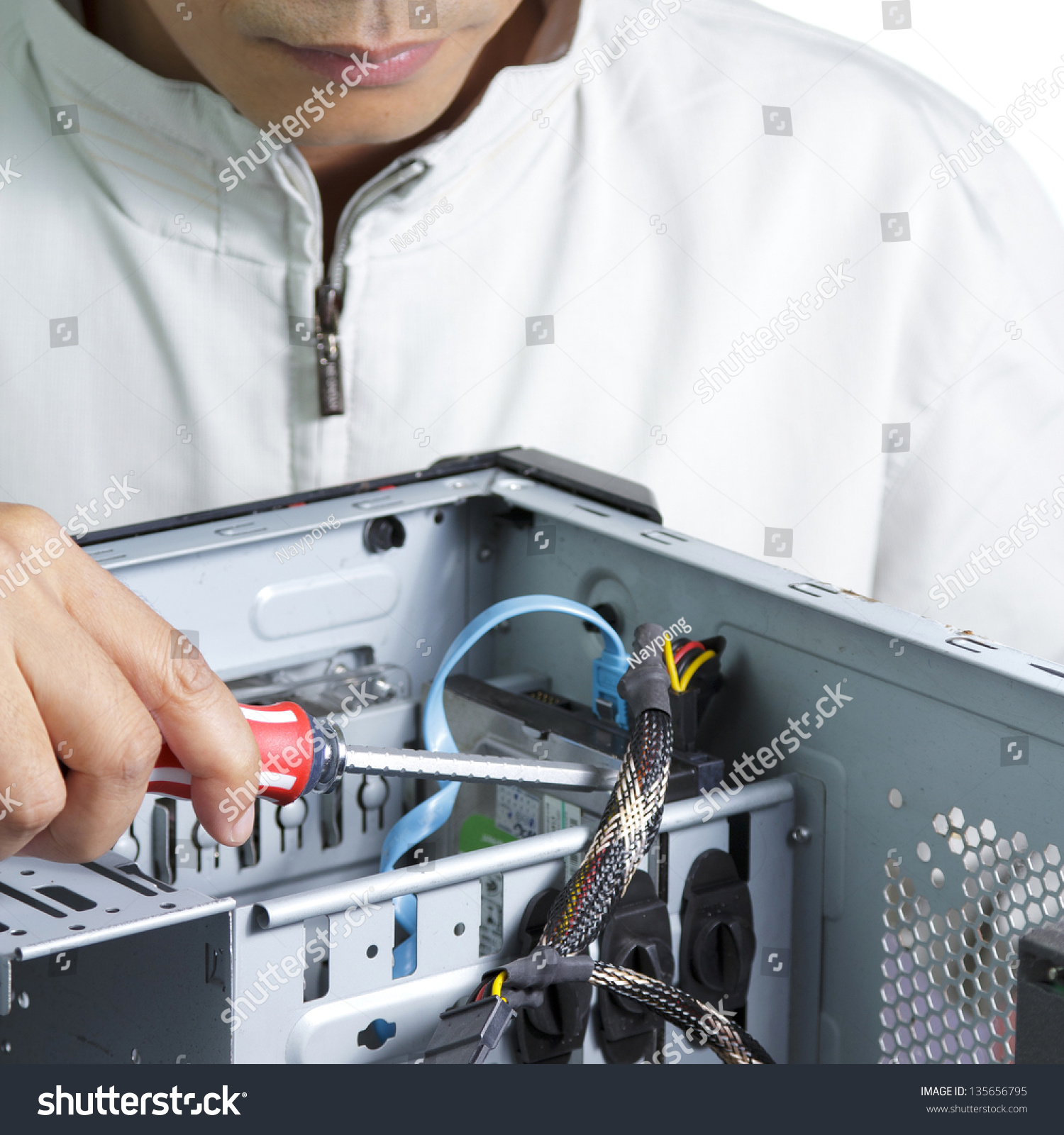 Technician Repairing Computer Hardware Stock Photo 135656795 Shutterstock