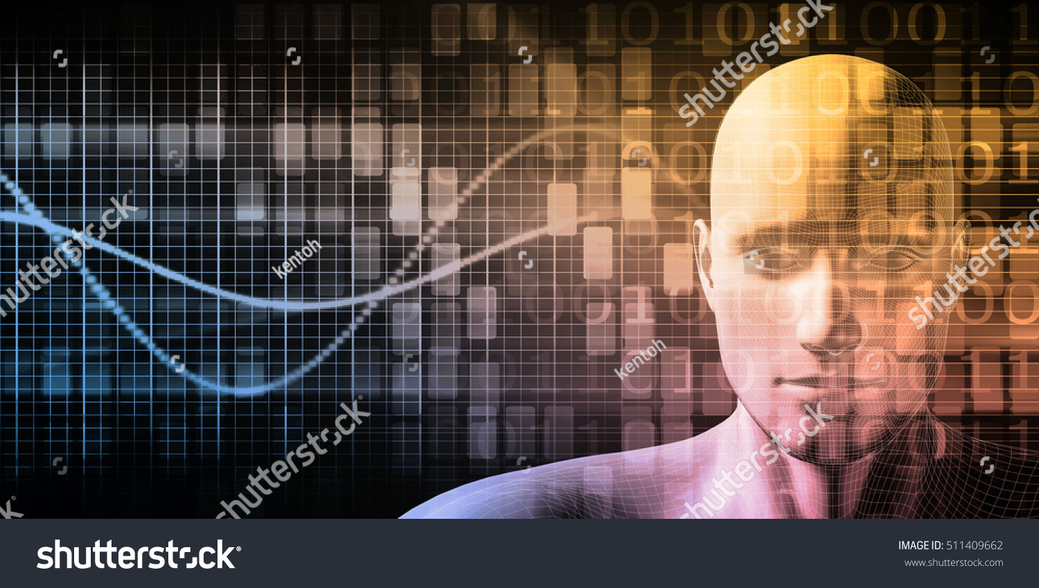 Technology Network Futuristic Graph Chart Concept Stock Illustration ...