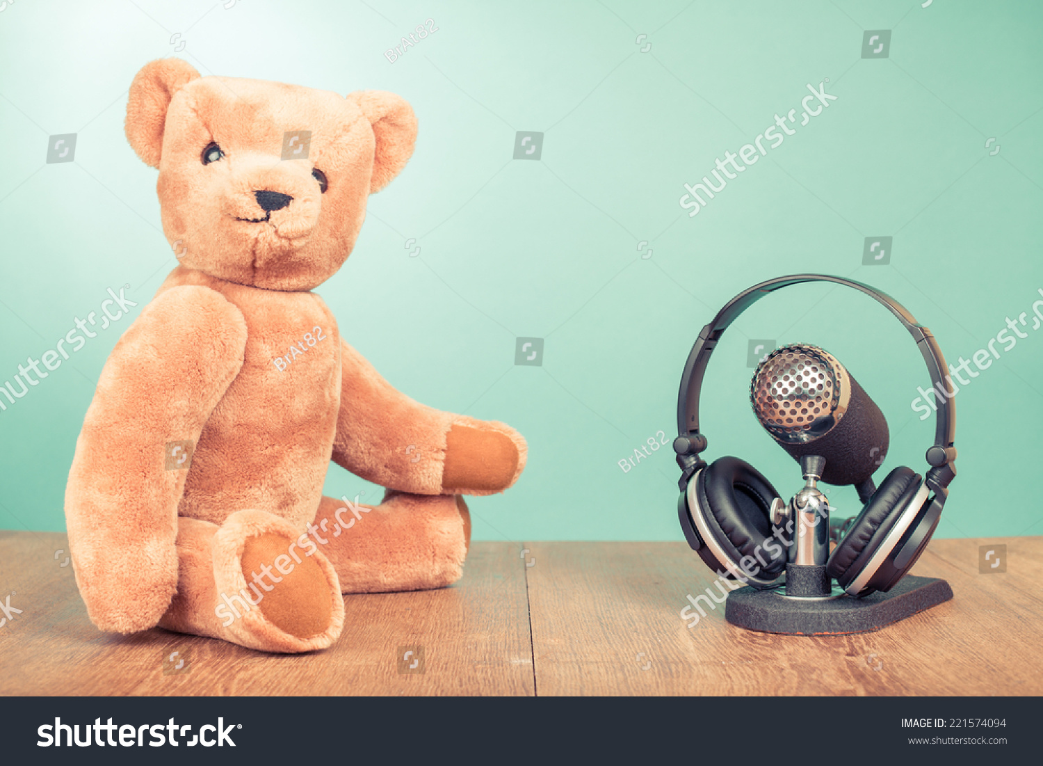 teddy bear with microphone