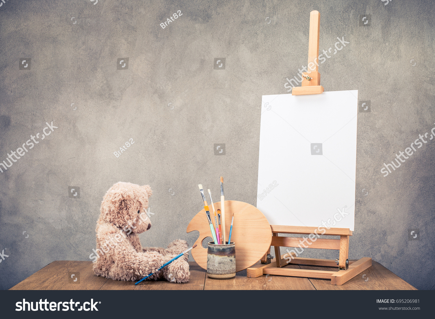 Teddy Bear Toy Portable Desk Easel Royalty Free Stock Image