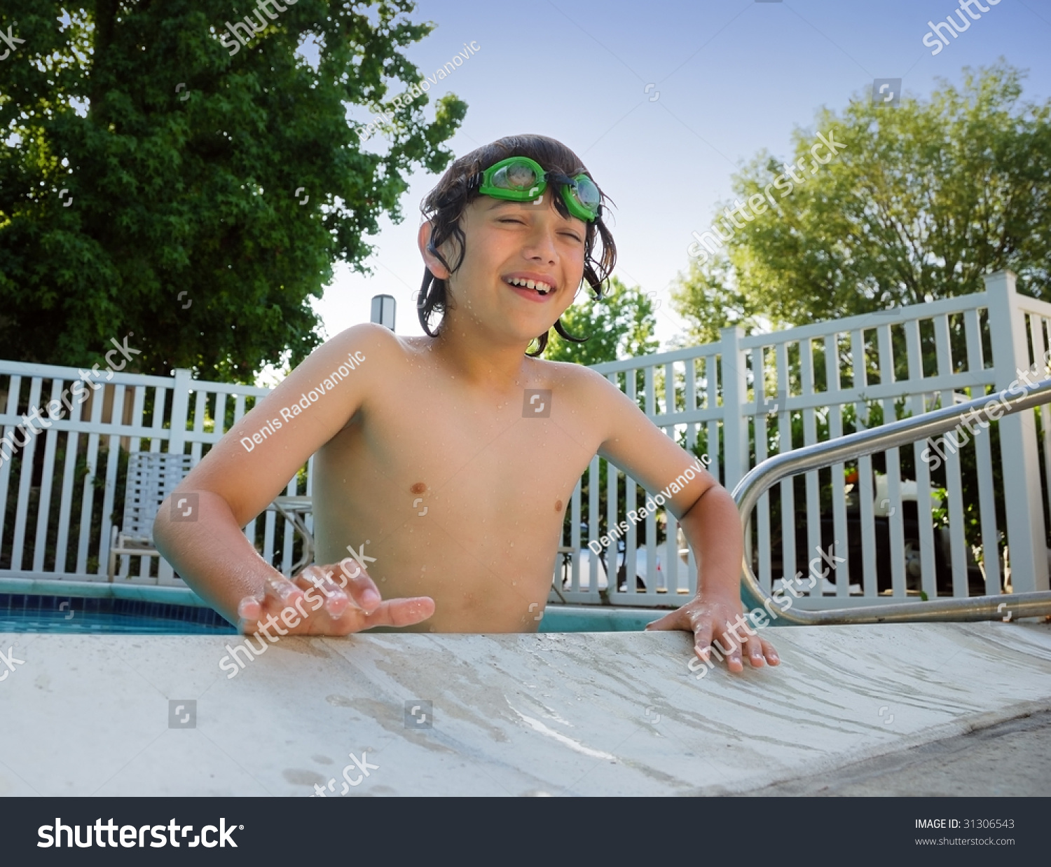 Teen Boy Swimming Goggles Having Fun Stock Photo 31306543 - Shutterstock