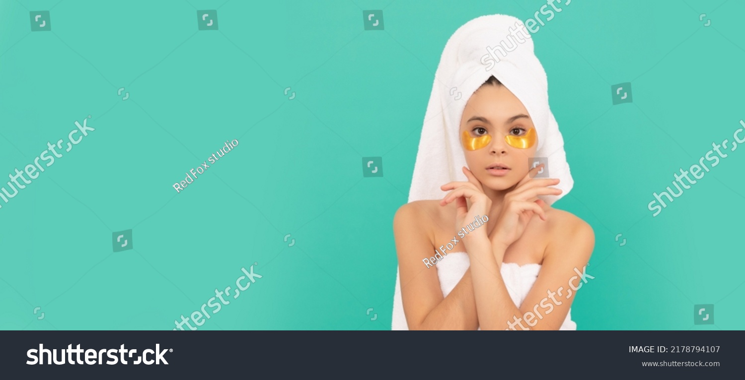 Teen Girl Shower Towel Golden Patch Stock Photo 2178794107 Shutterstock