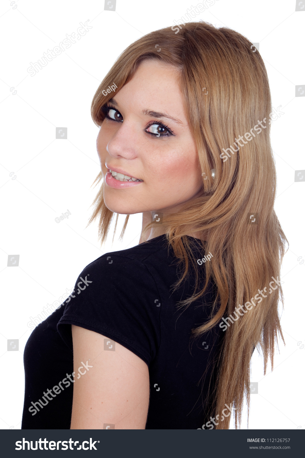 Teen Rebellious Girl Isolated On A Over White Background Stock Photo ...
