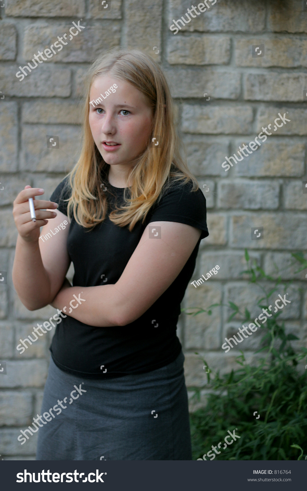 Teen Smoking First Cigarette Soft Focus Stock Photo 81