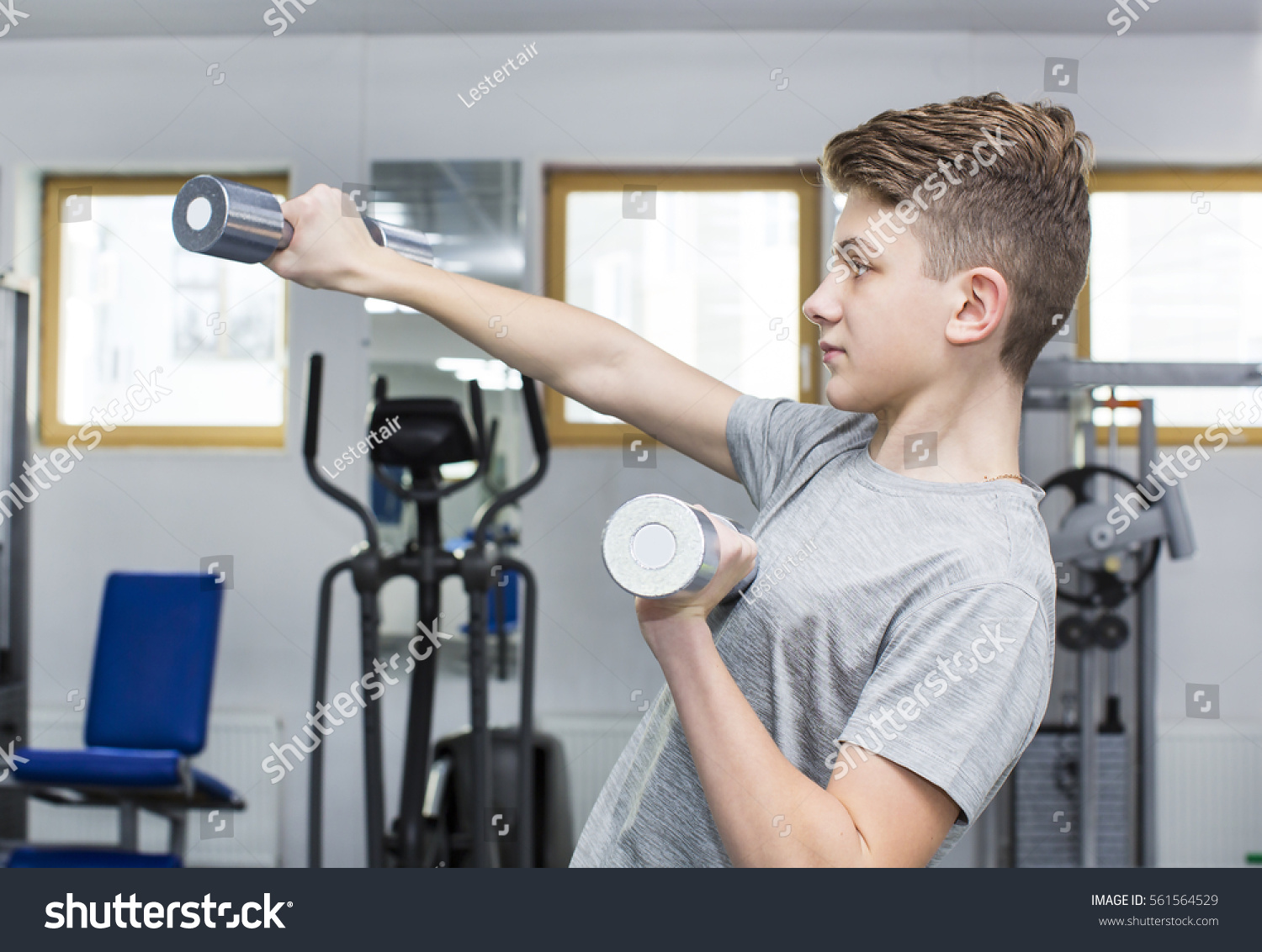 Teenage Boy Engaged Gym Hall Stock Photo 561564529 | Shutterstock