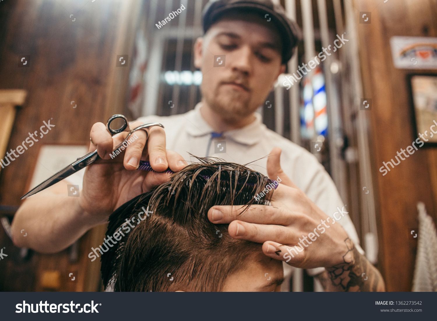 Teenage Boy Haircuts Hairdresser Barber Shop Royalty Free Stock