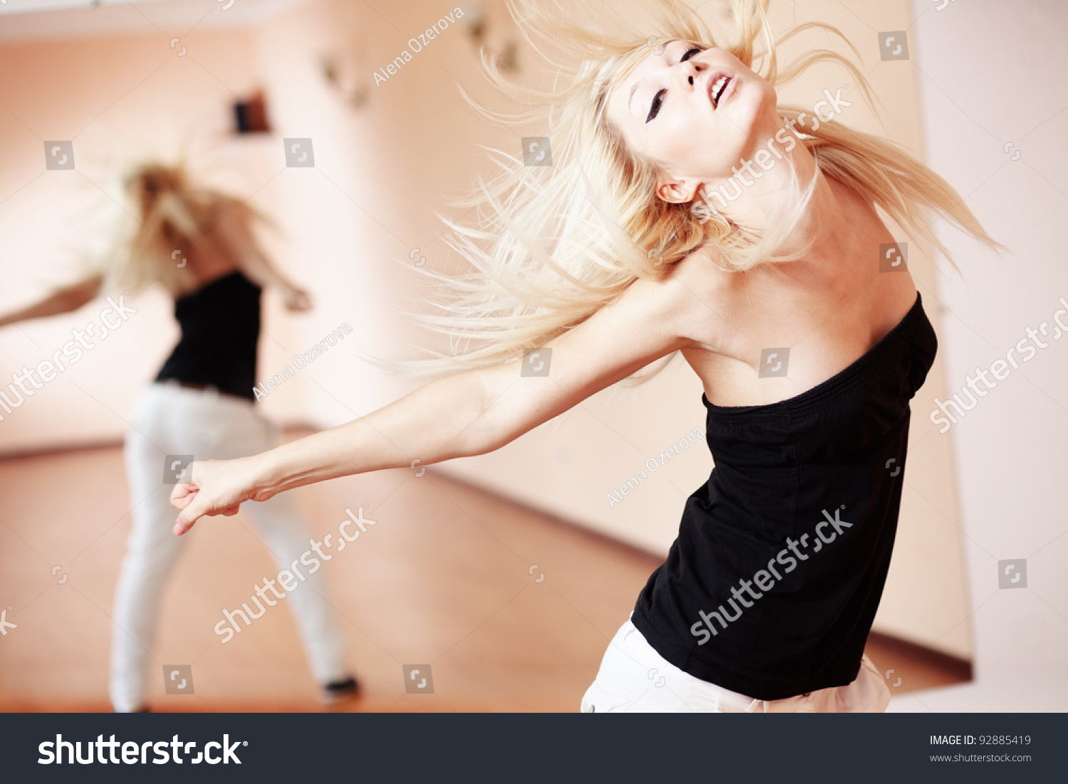 Teenage Girl Dancing Hiphop Gym Classroom Stock Photo 92885419