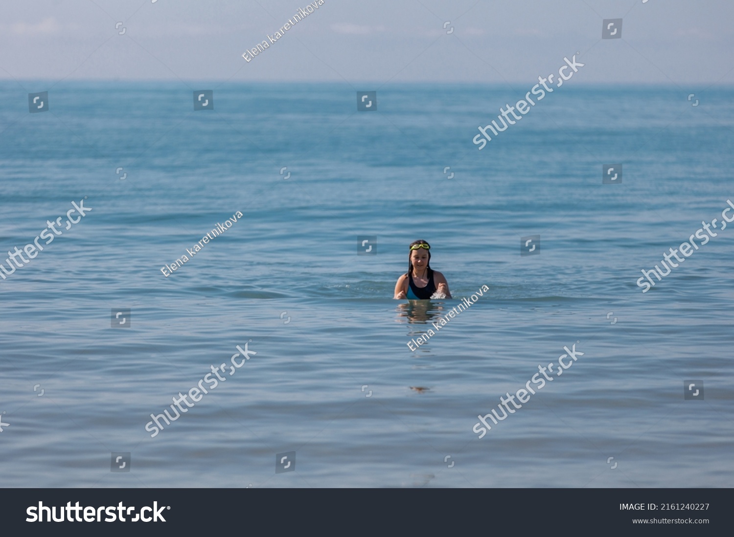 Teenage Girl Swimming Sea Water Stock Photo 2161240227 | Shutterstock