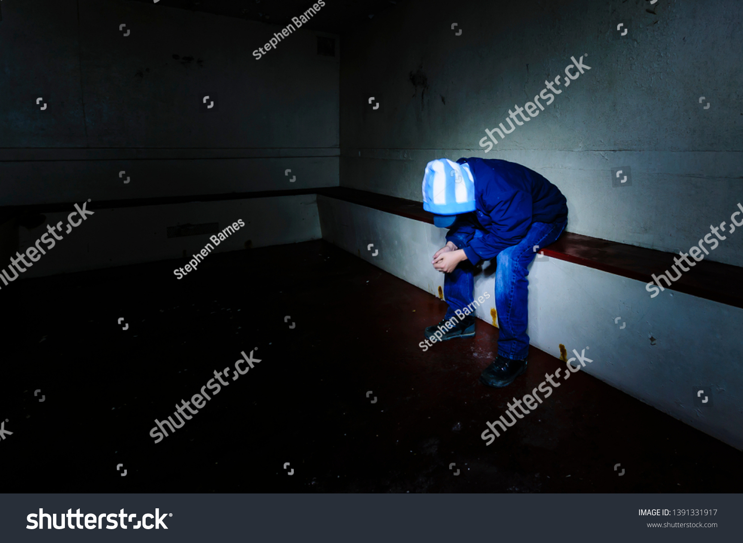 Teenage Youth Sits Remorsefully Prison Cell Stock Photo 1391331917 ...