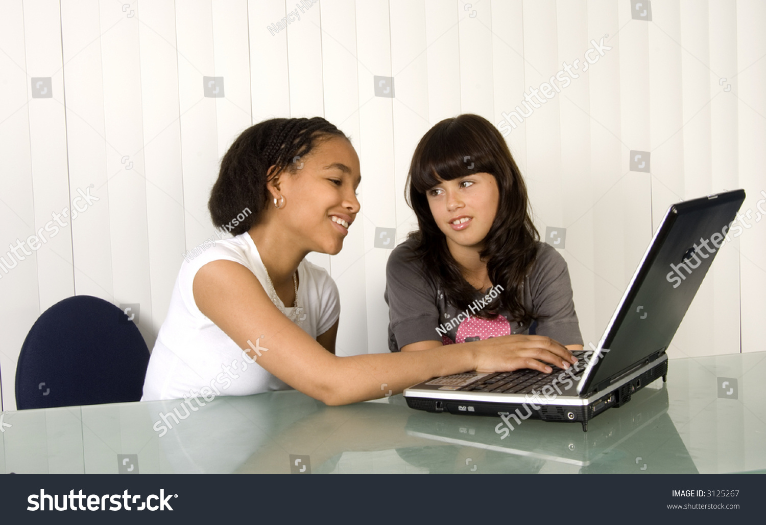Teens On Laptop Computer Desk Doing Stock Photo Edit Now 3125267