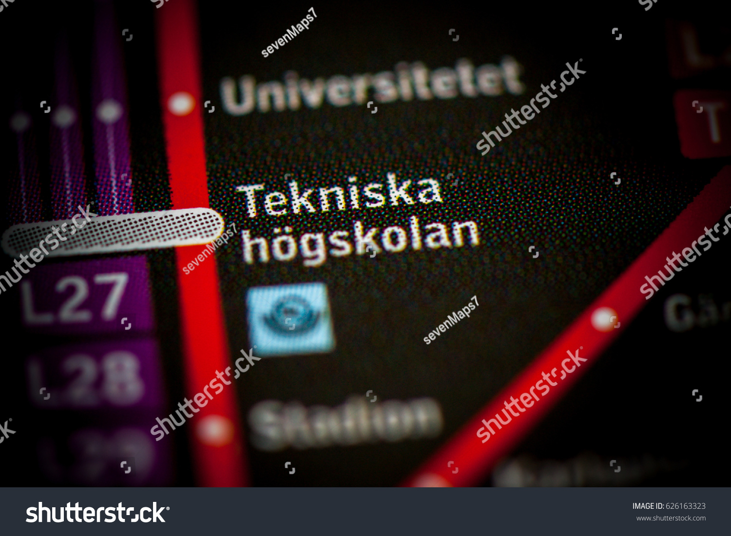 Tekniska Hogskolan Station Stockholm Metro Map Stock Photo (Edit Now ...