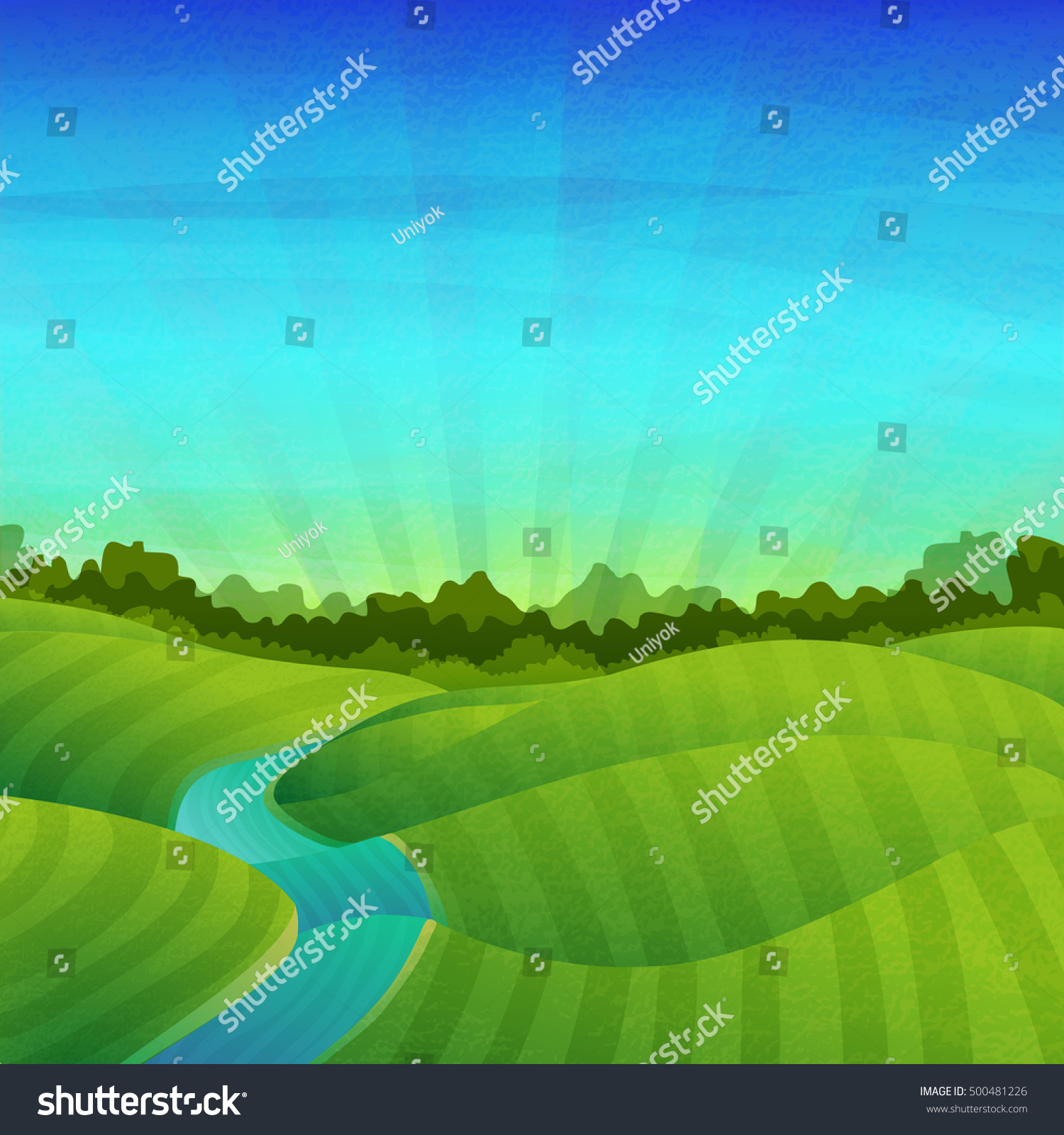 Template Banner Design Posters Landscape Fields Stock Illustration ...