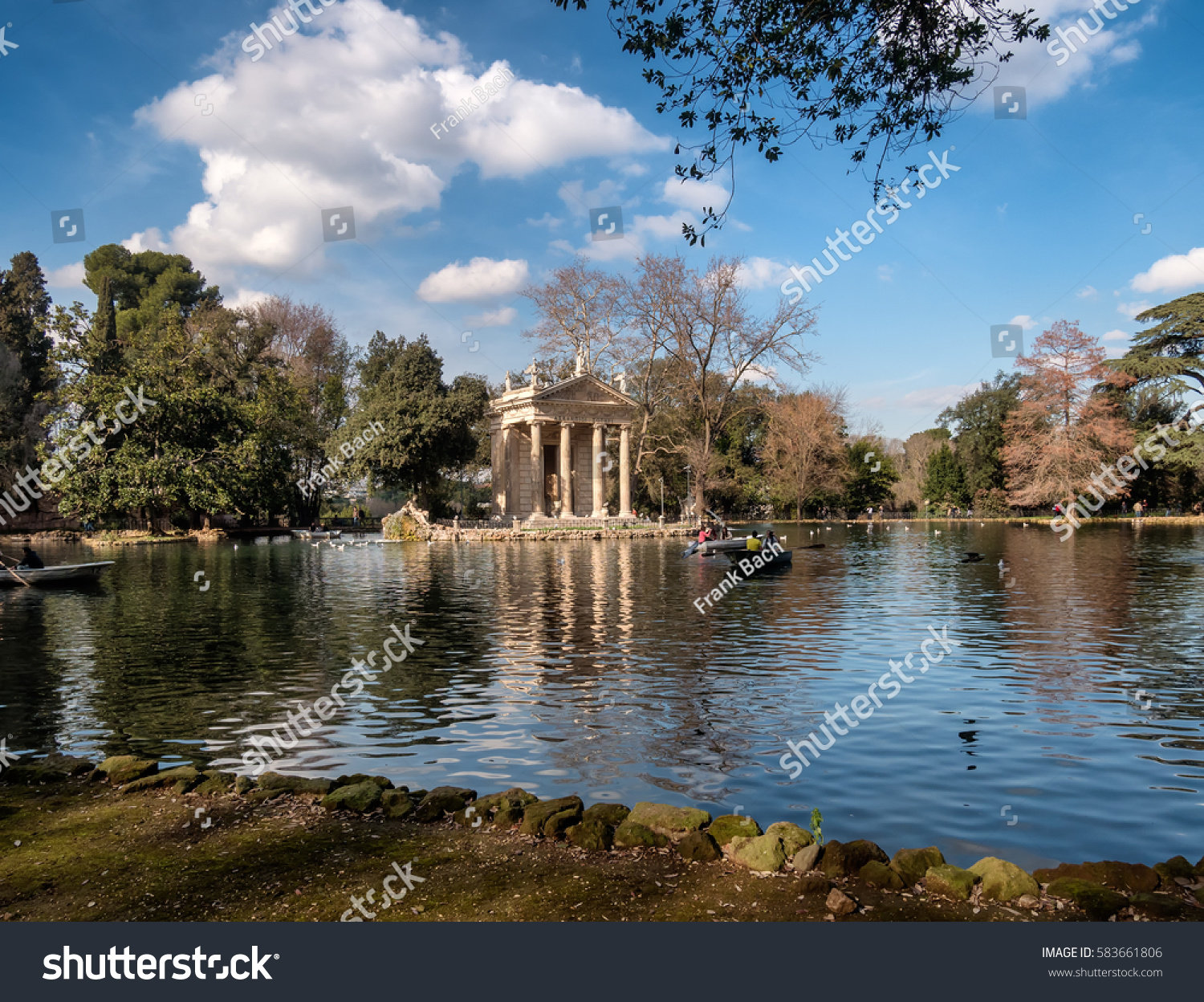 Temple Aesculapius Villa Borghese Gardens Rome Stock Photo 583661806 ...