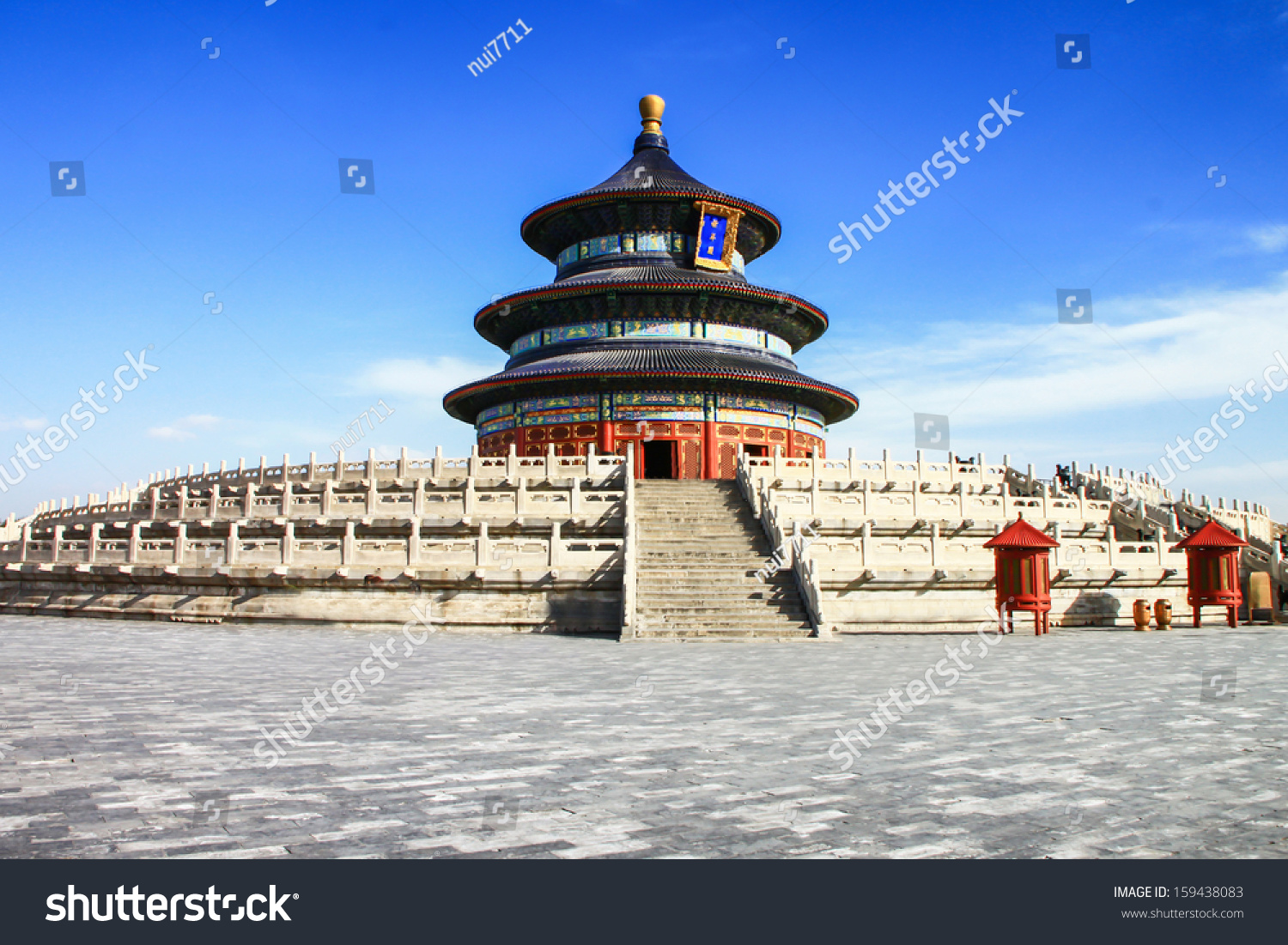 Temple Heaven Tiantan Pagoda Blue Sky Stock Photo 159438083 - Shutterstock