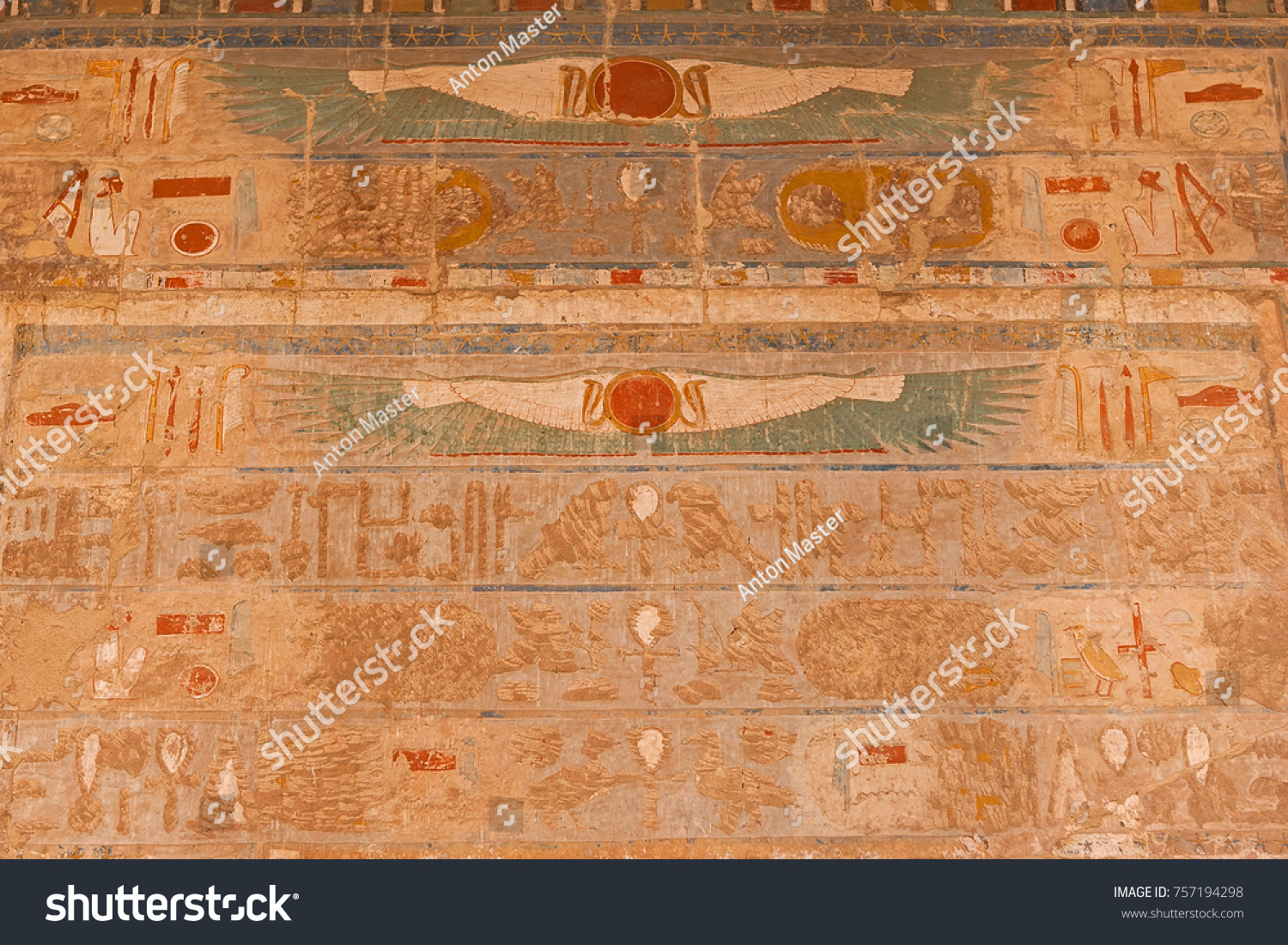 Temple Queen Hatshepsut Drawings On Temple Stock Photo 757194298 ...