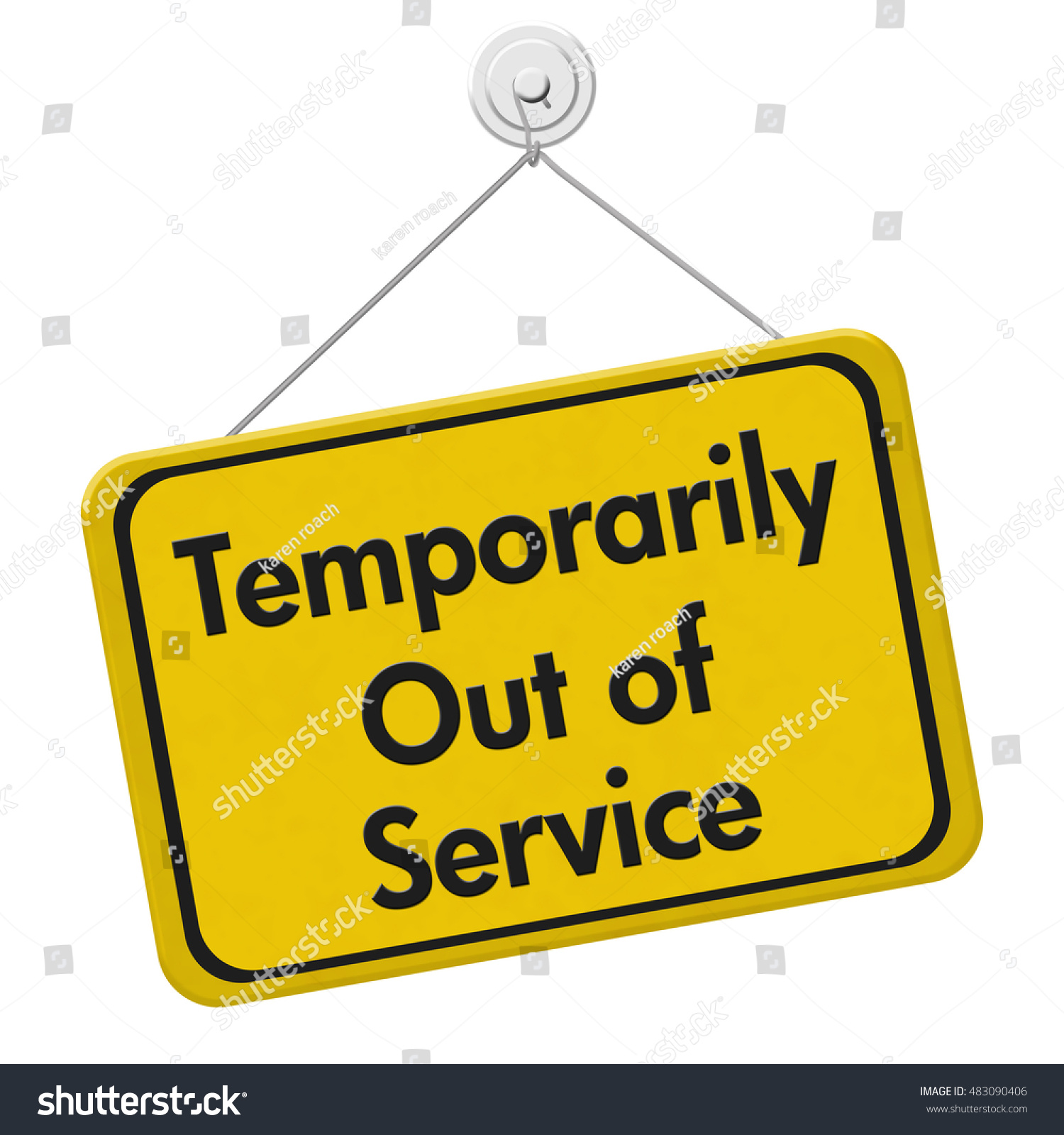 Temporarily Out Service Yellow Black Sign 스톡 일러스트 483090406