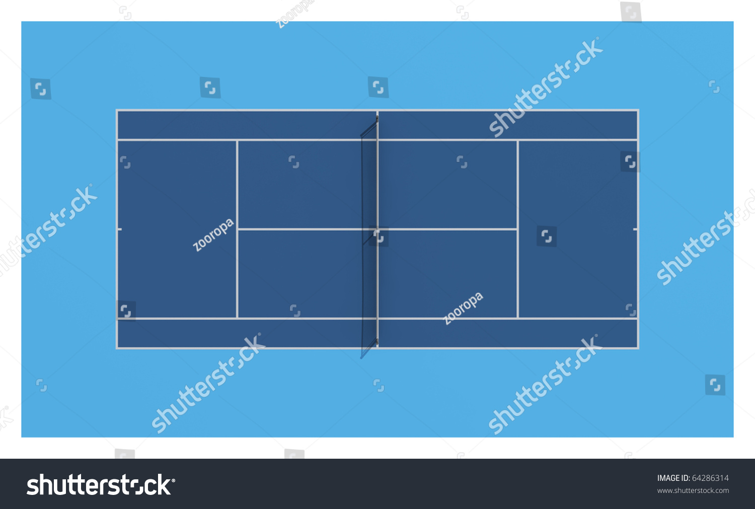 Tennis Court. Blue Colors. Stock Photo 64286314 : Shutterstock