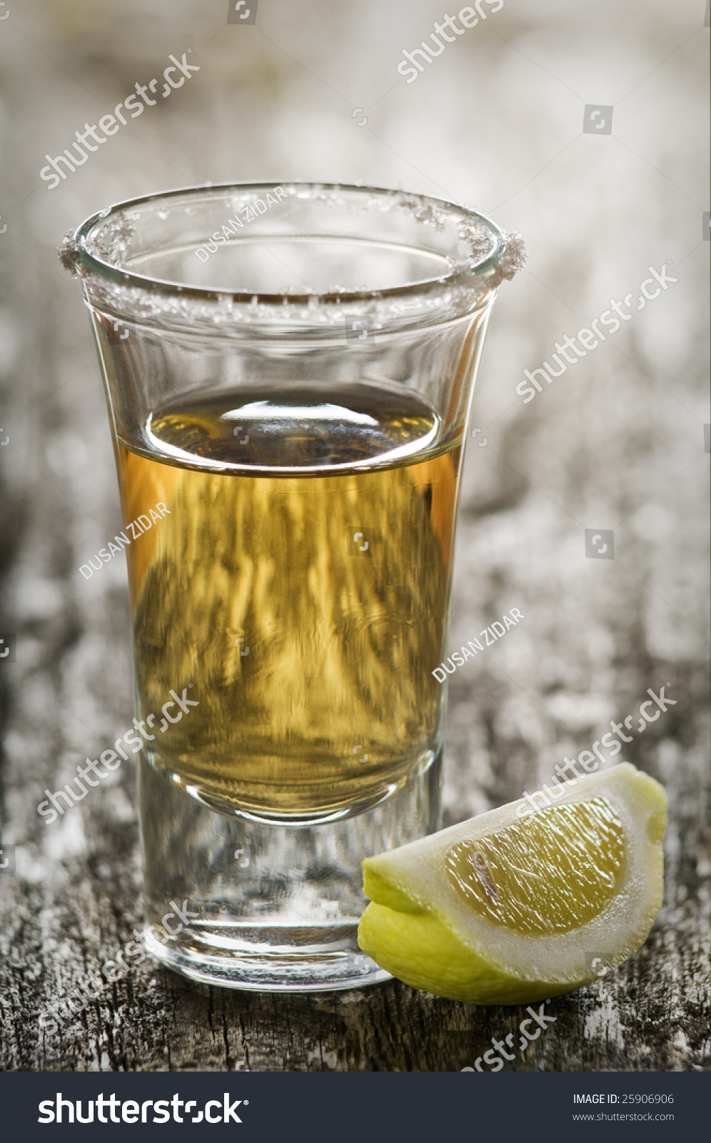 Tequila Shot, With Lemon And Salt Close Up Stock Photo ...