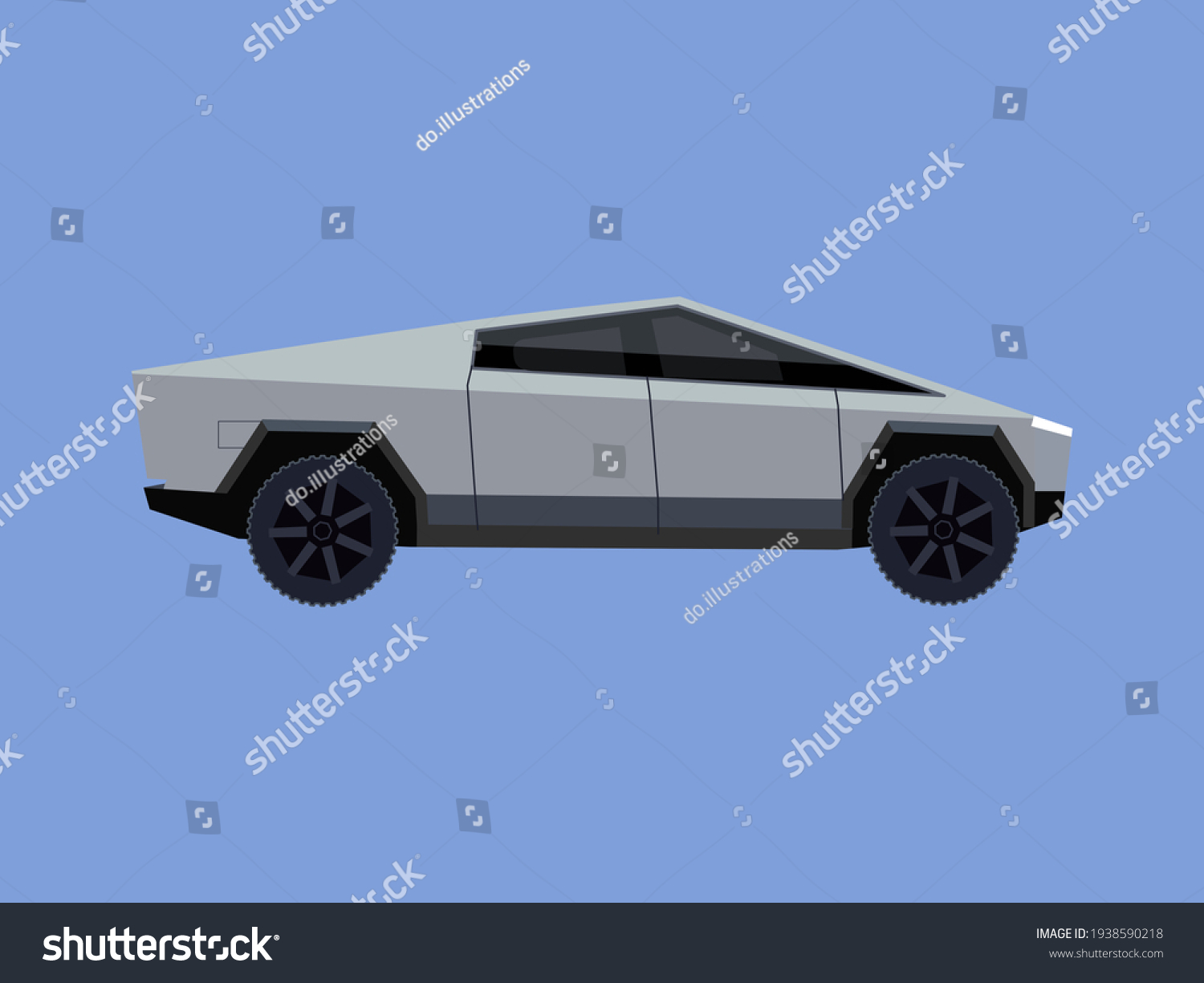 Tesla Cybertruck Illustration Electric Vehicle Graphic Stock ...